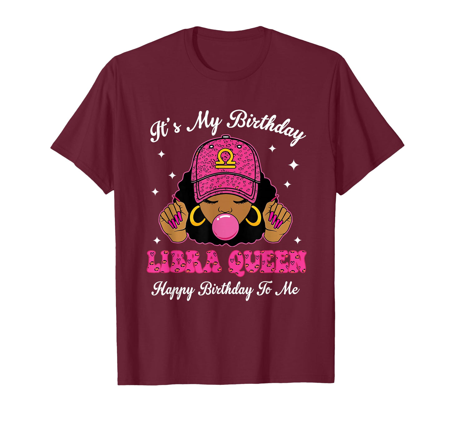 It's My Birthday Libra Queen Happy Birthday to Me Afro Girls T-Shirt