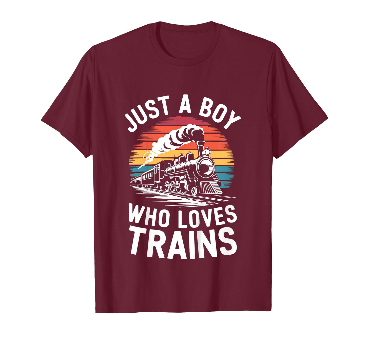 Kids Just A Boy Who Loves Trains Shirt Kids Toddler Boy Train T-Shirt
