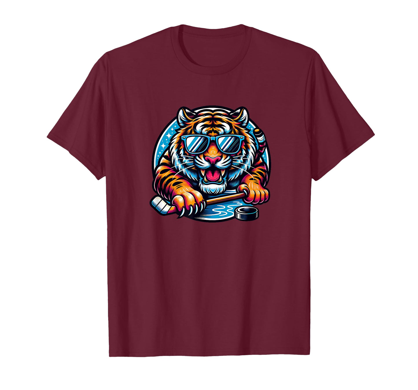 Cool Tiger Ice Hockey Vibes T-Shirt