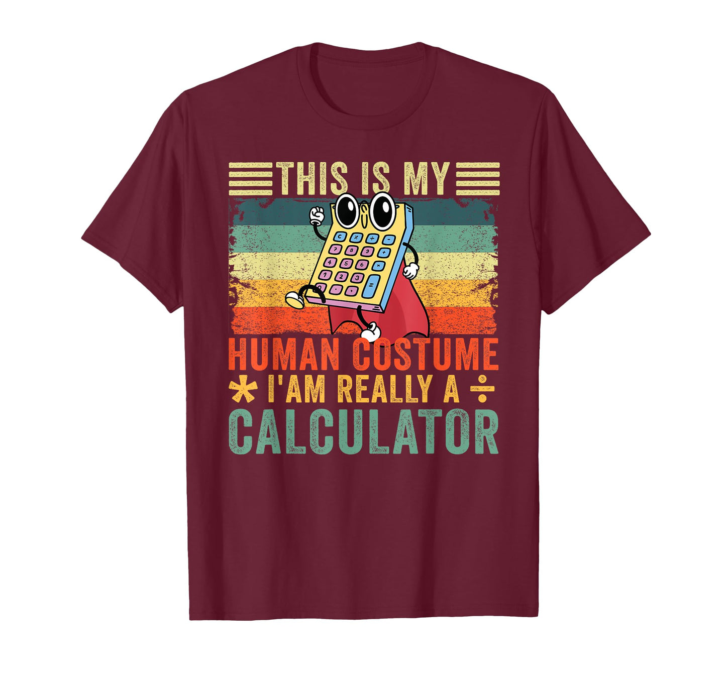 Math Calculator Costume T-Shirt - Black, Small - Unisex-Adults