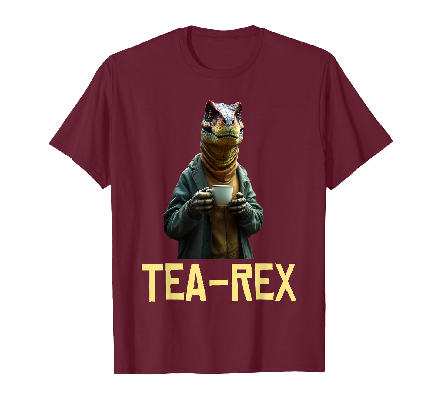 Funny Tea Rex Tee Dinosaur Design Tea Drinking Lover Graphic T-Shirt