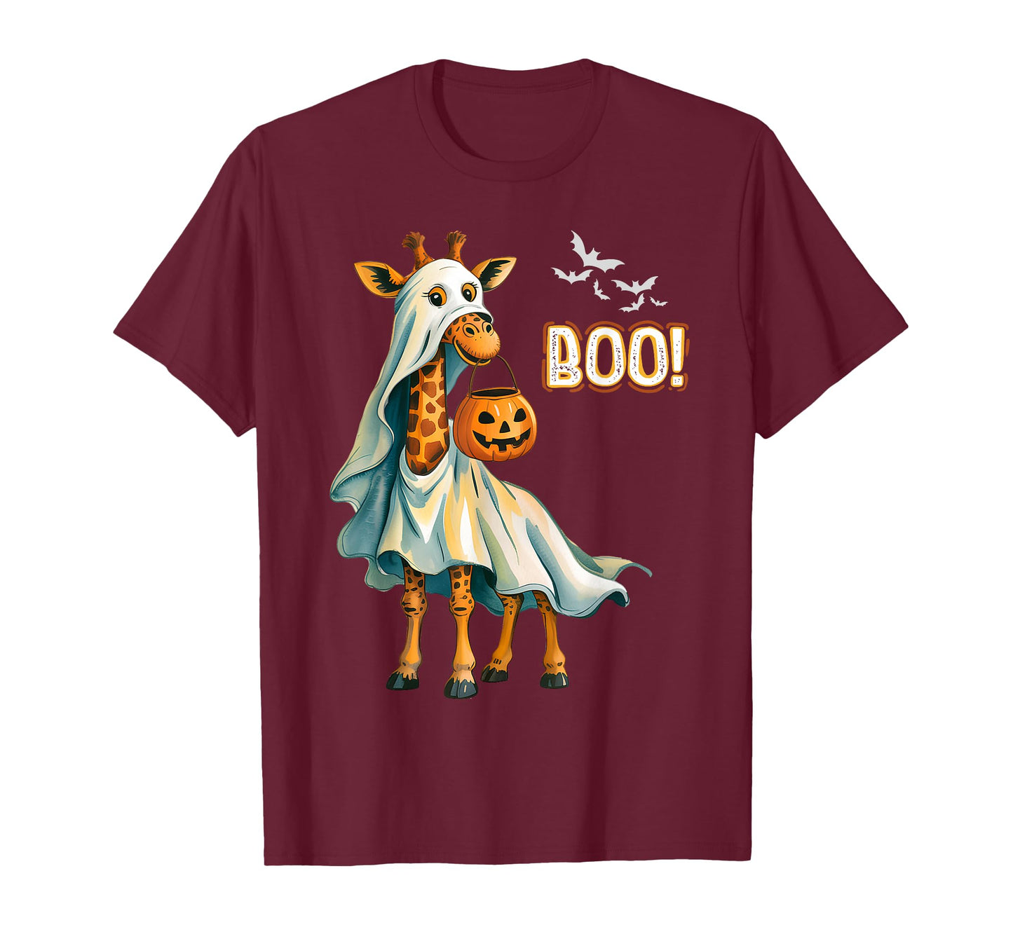 Giraffe Boo Costume Giraffe Pumpkin Halloween Party Kids T-Shirt
