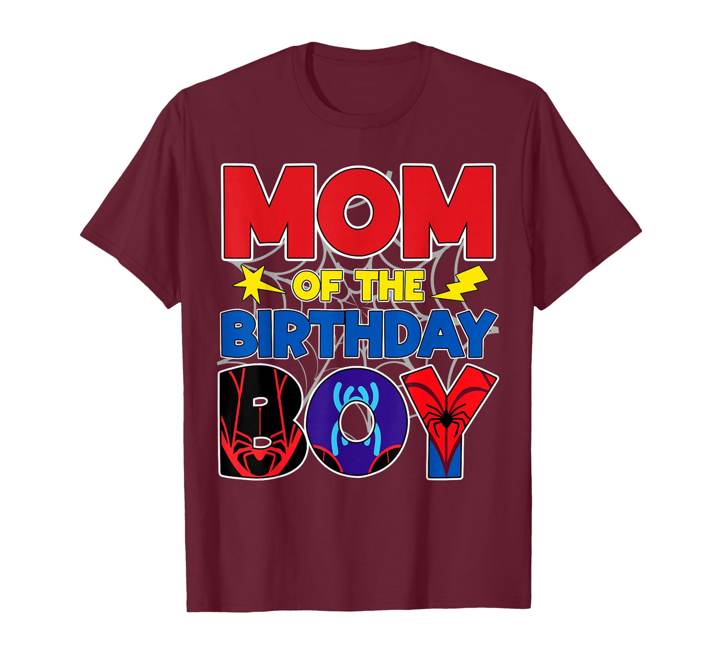 Mom Of The Birthday Boy Matching Spider Family Birthday T-Shirt