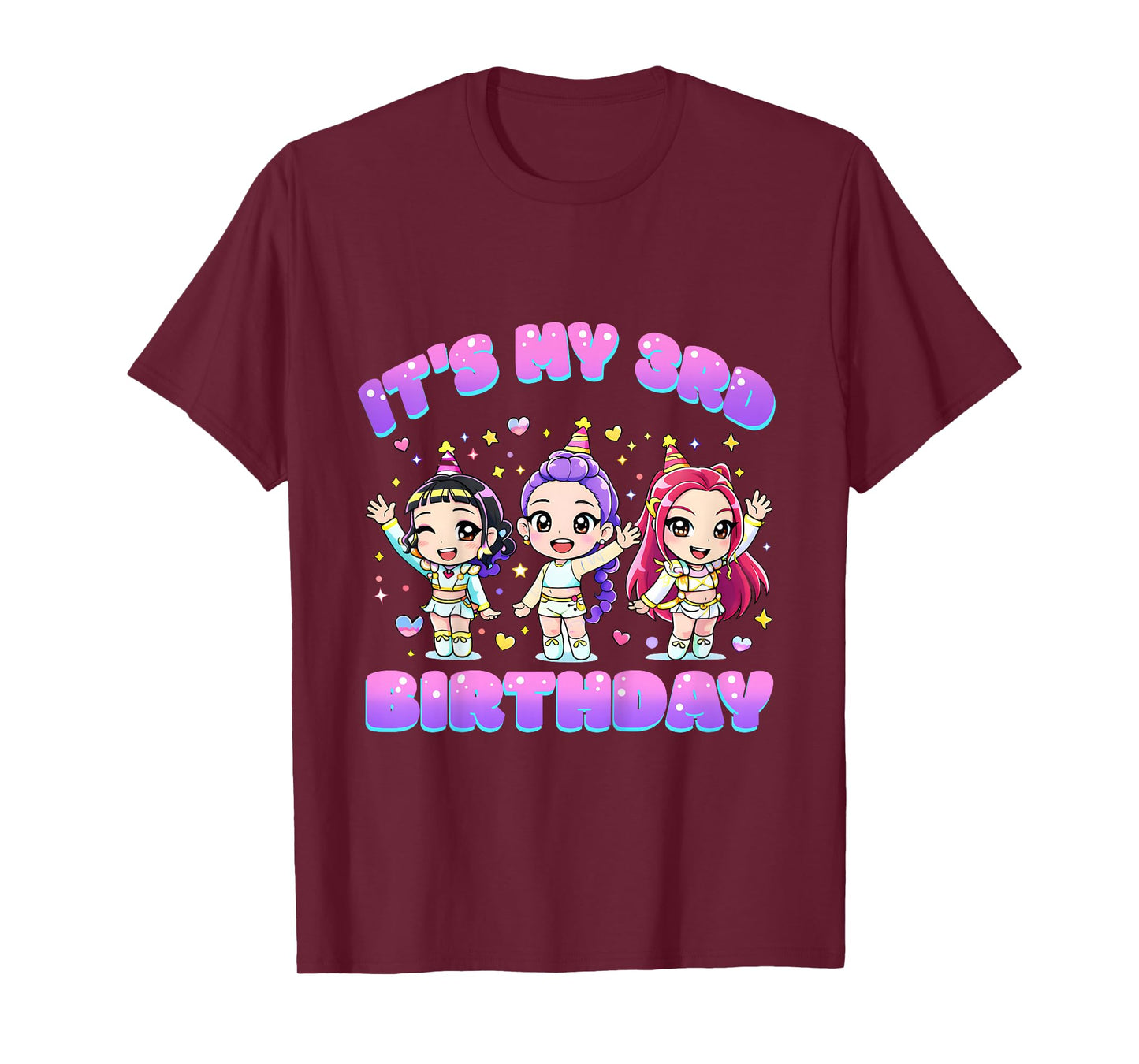 3 Years Old Birthday K pop Kids 3rd Birthday Girls K-pop T-Shirt