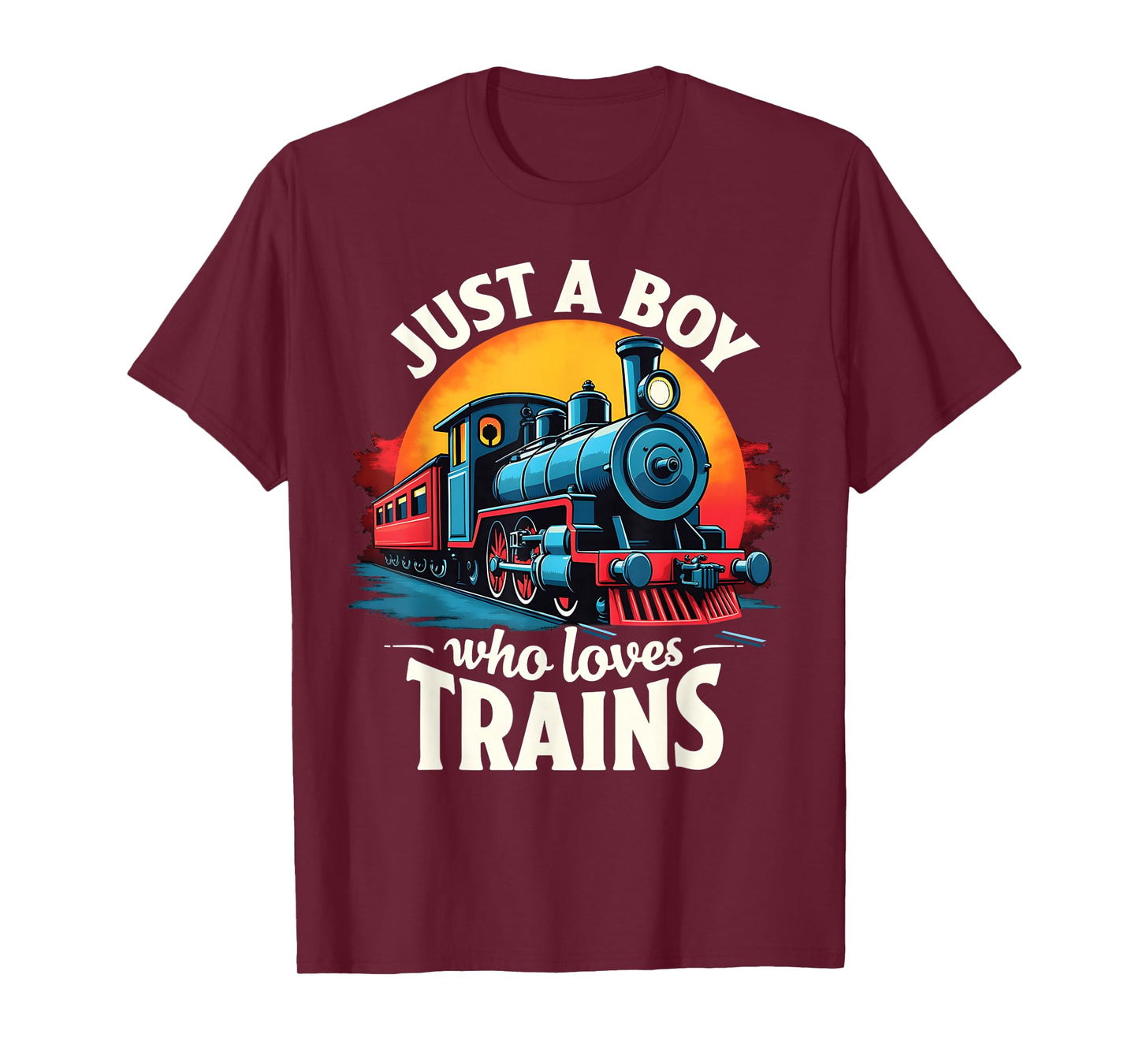 Kids Just A Boy Who Loves Trains Lover Toddler T-Shirt