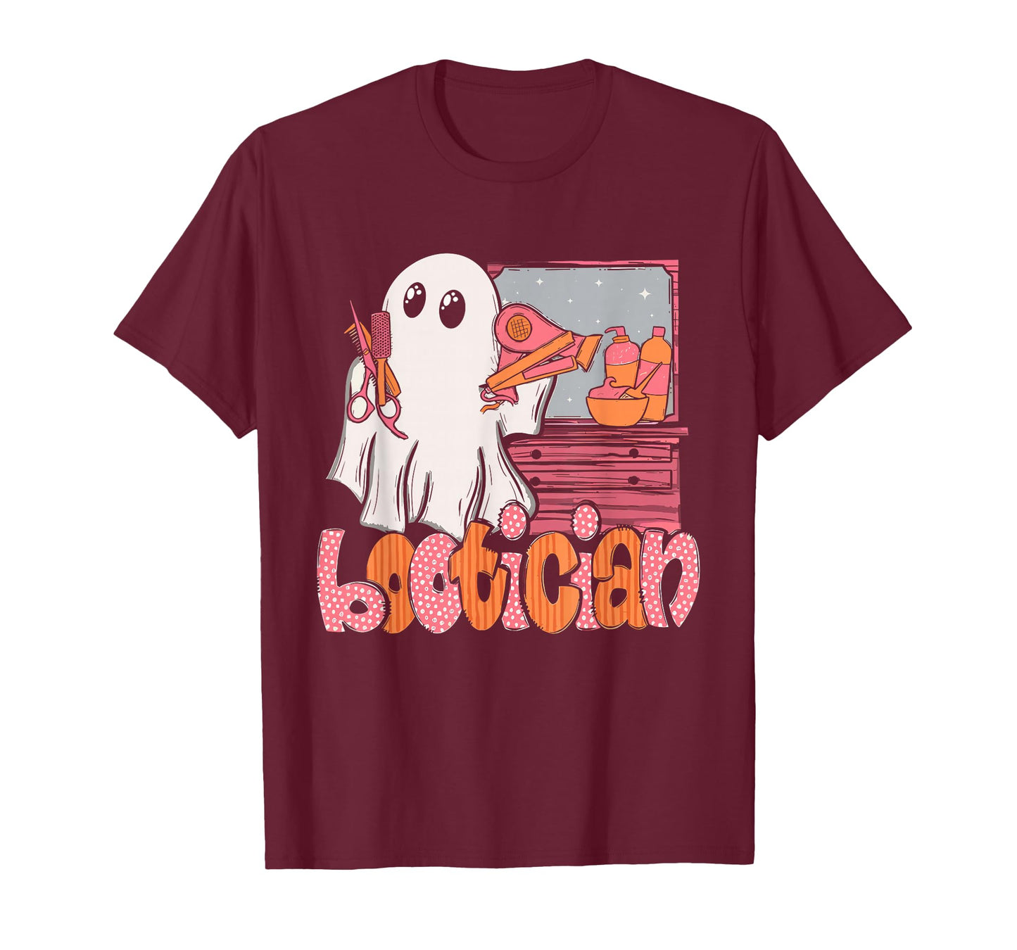 Bootician Funny Beautician Halloween Ghost Hair Stylist T-Shirt