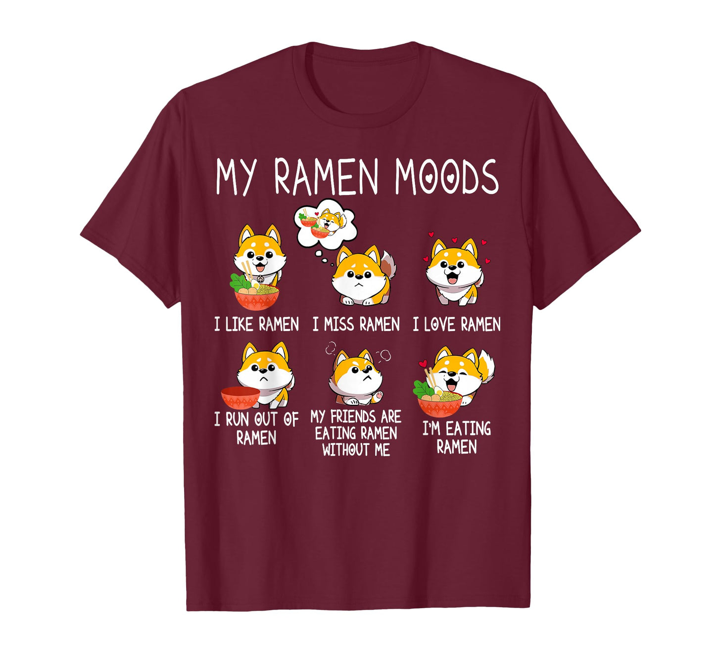 Ramen Shiba Inu Dog Lover Japanese Noodles For Men Women Kid T-Shirt