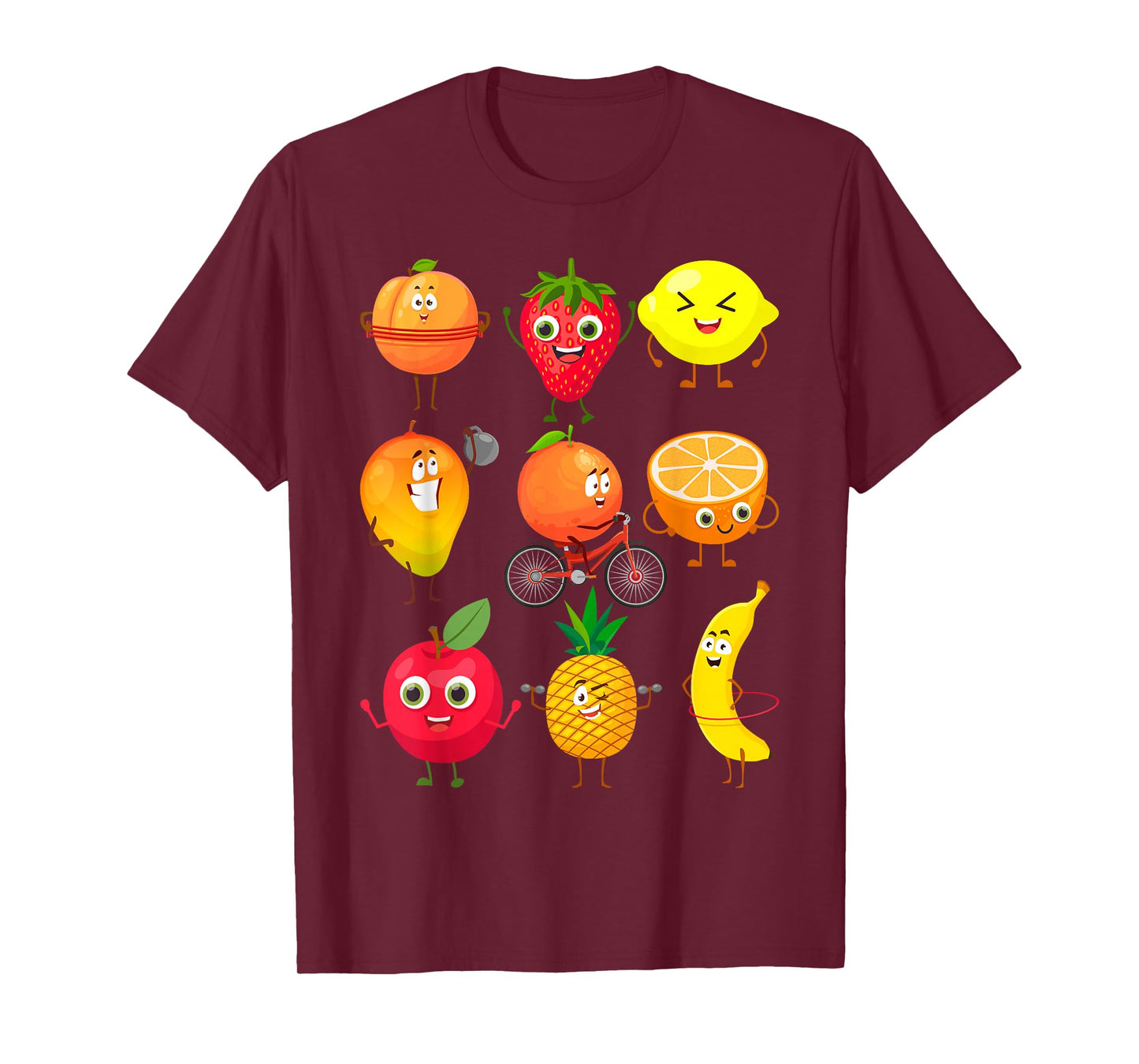 Funny Fruits Collage Fruit and Vegetables T-Shirt