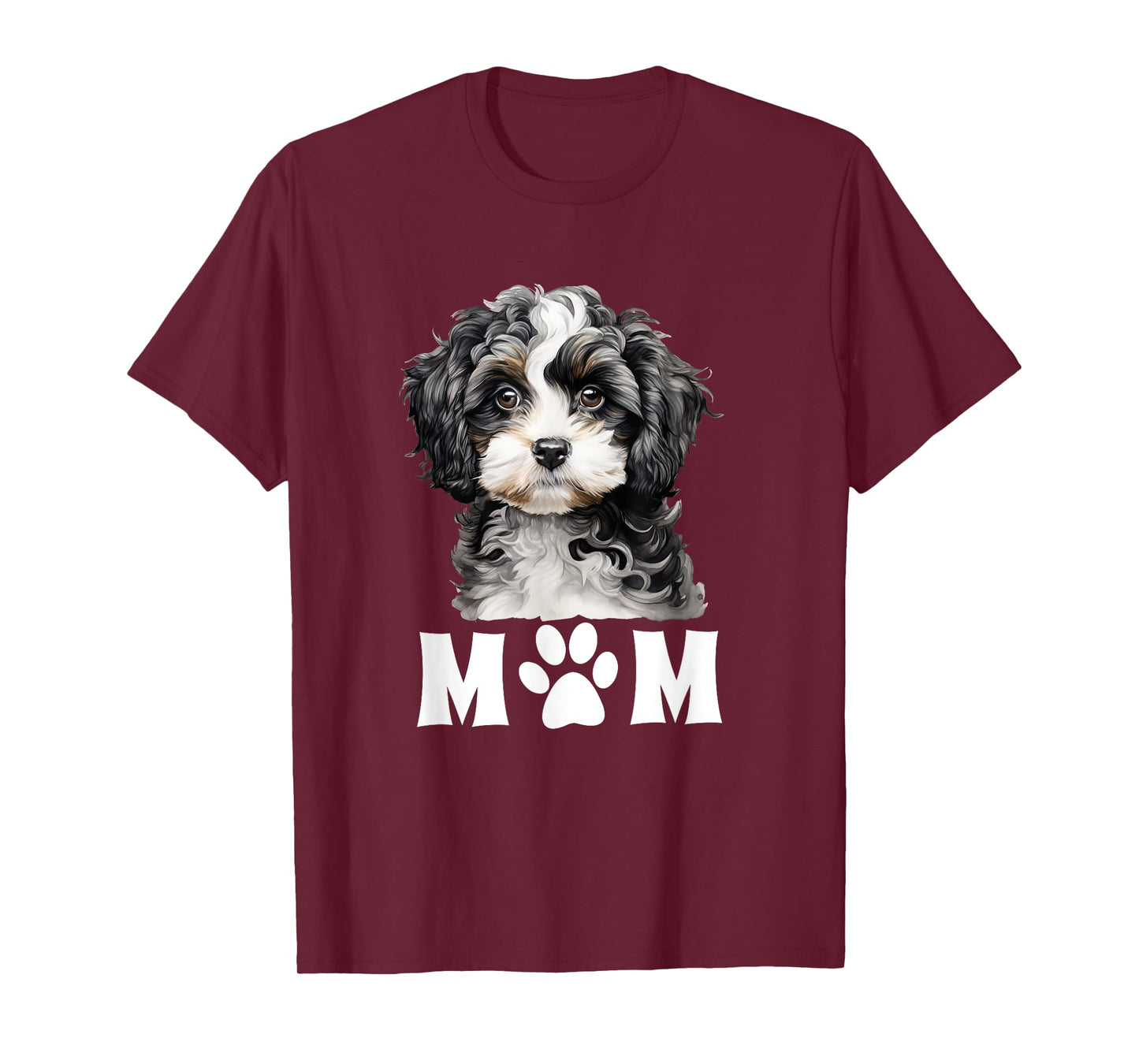 Dog Mom Mum Cute Cavapoo Maltipoo Cavachon Puppy Face Design Men Women T-Shirt