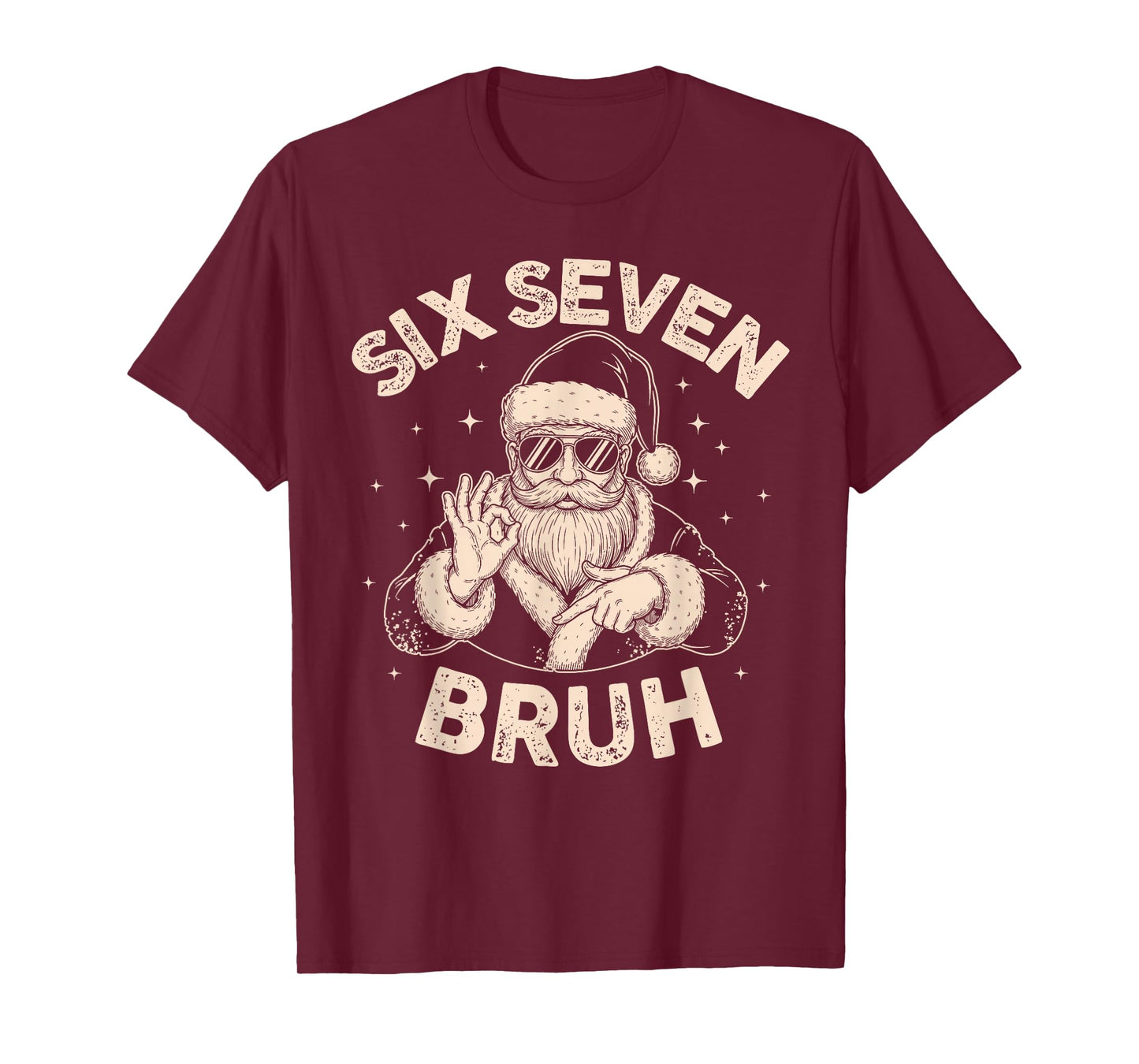 Bruh 67 Christmas Santa Six Seven 6 7 Boys Christmas Pajamas T-Shirt