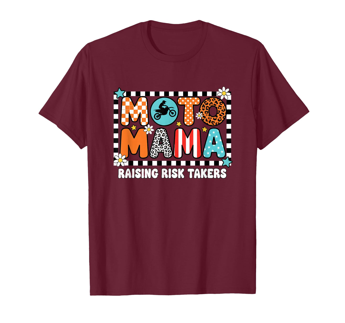 Moto Mama Mom Raising Risk Takers - Motorcycle Mom Design T-Shirt