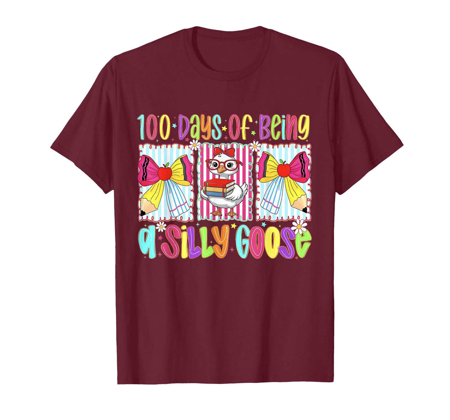 Funny 100 Days of School Being a Goose 100th Day of School T-Shirt
