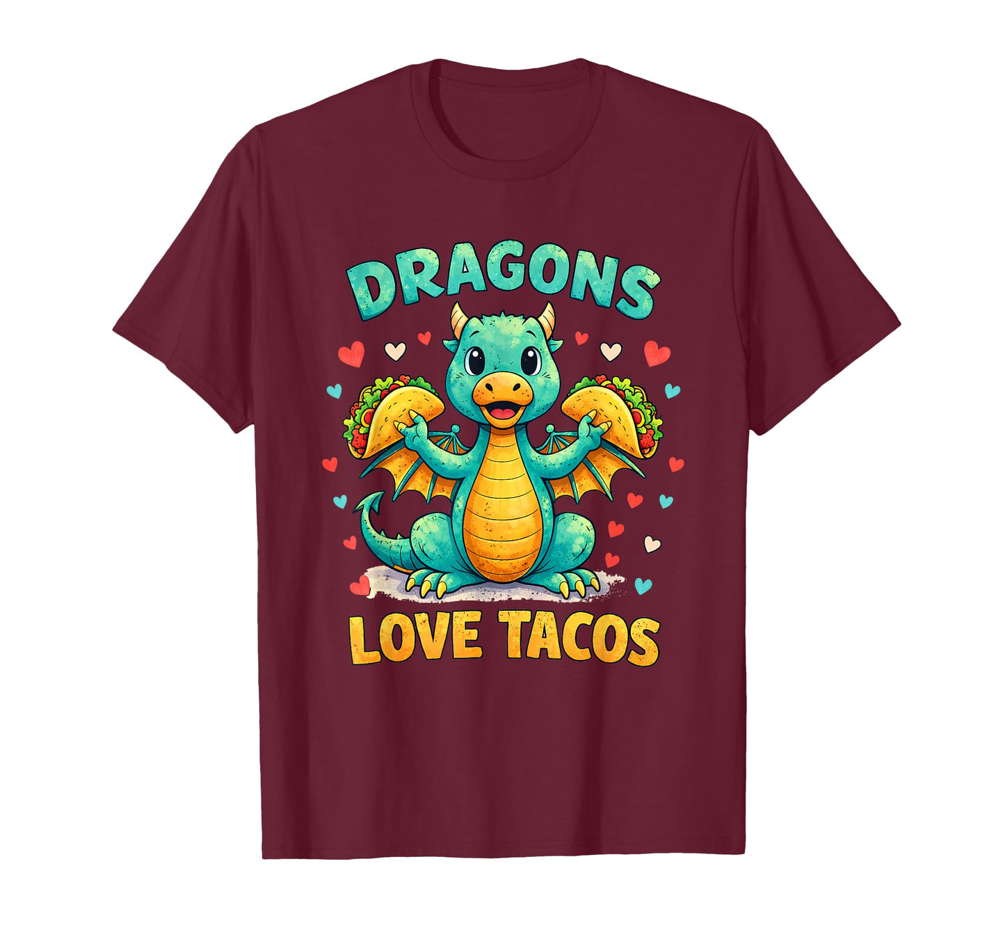 Dragons Love Tacos Costume Mexican Taco Dragon Kids Mexico T-Shirt