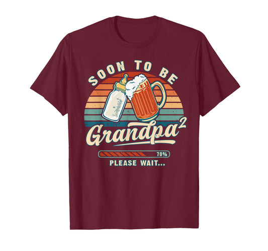 Soon to Be Grandpa 2 Again Please Wait Baby Reveal T-Shirt