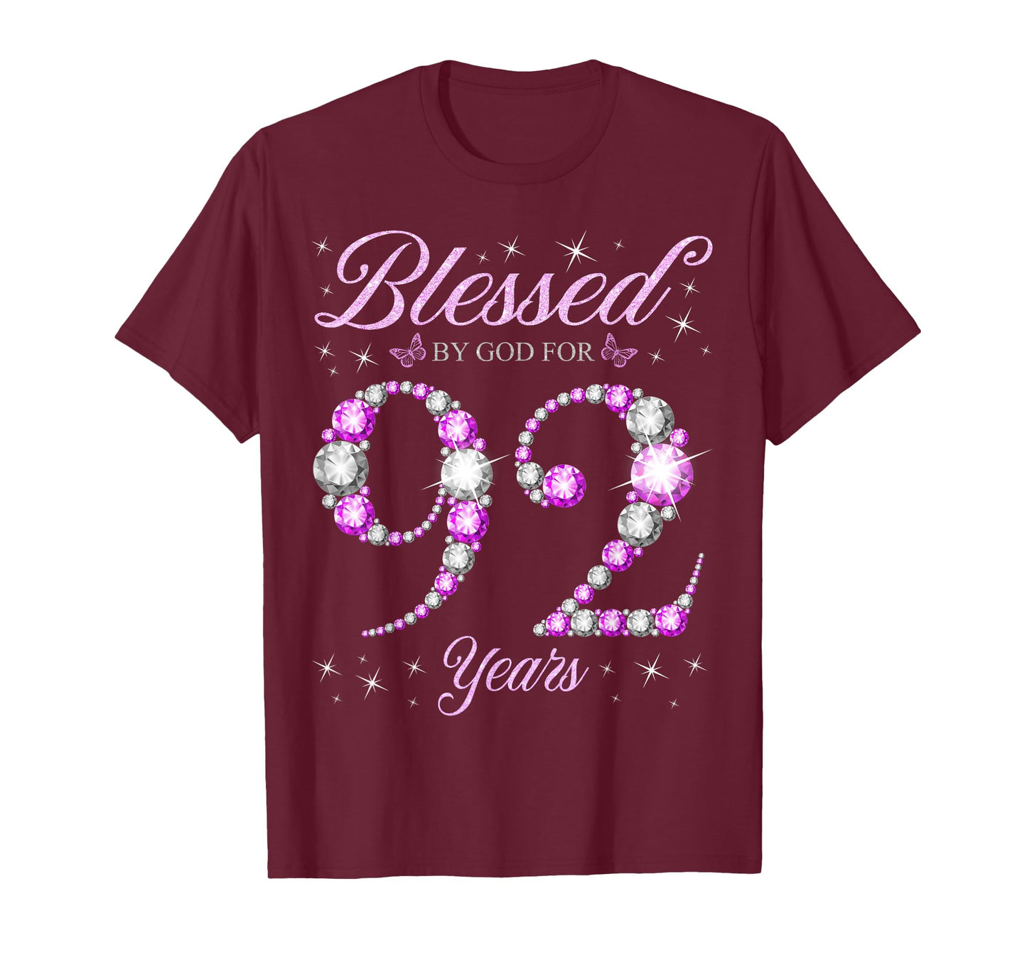 Blessed By God For 92 Years Old 92nd Birthday B-Day Party T-Shirt