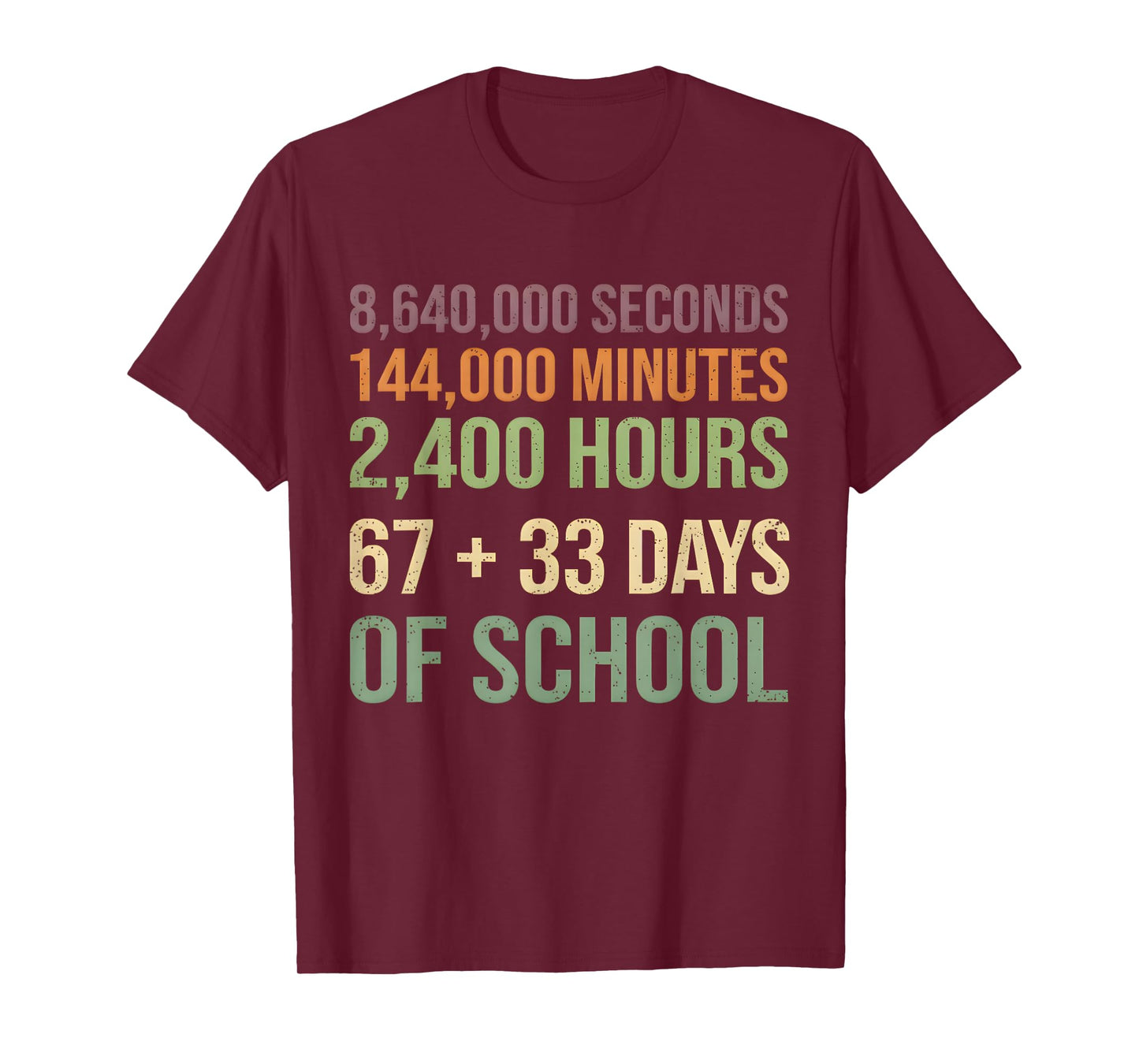 67 + 33 Day of School Funny 100 Days of School Teacher T-Shirt