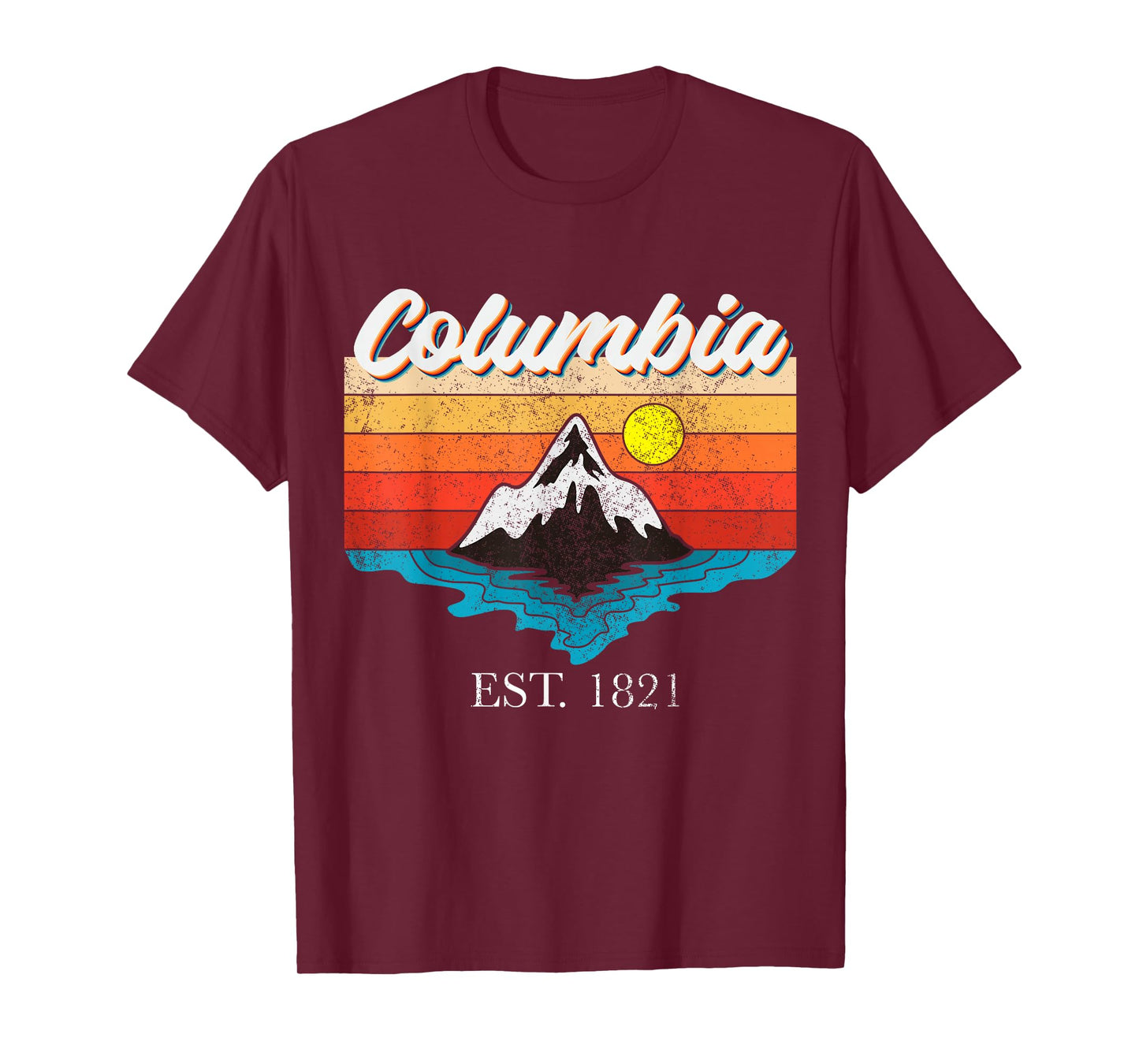 Columbia Home Town Vintage Sunset USA Vacation T-Shirt