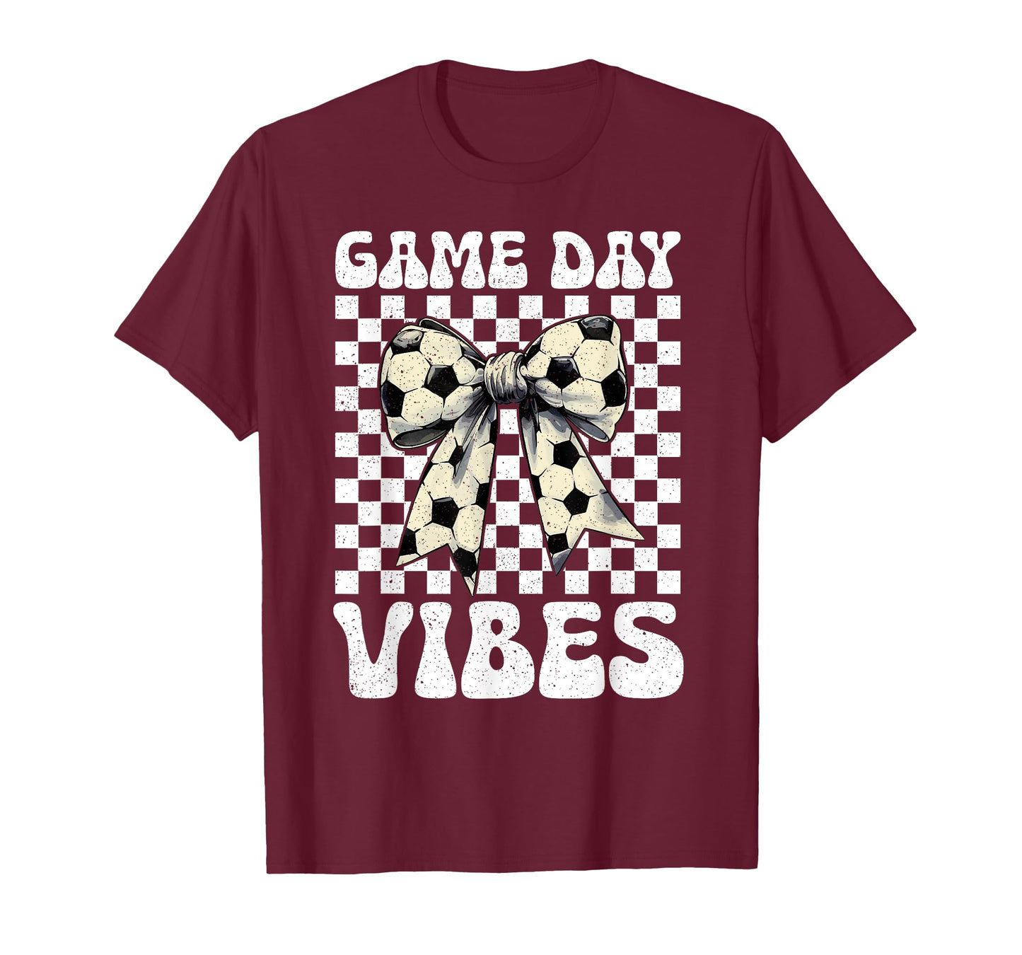 Game Day Vibes Groovy Coquette Bow Soccer Women Girls Kids T-Shirt