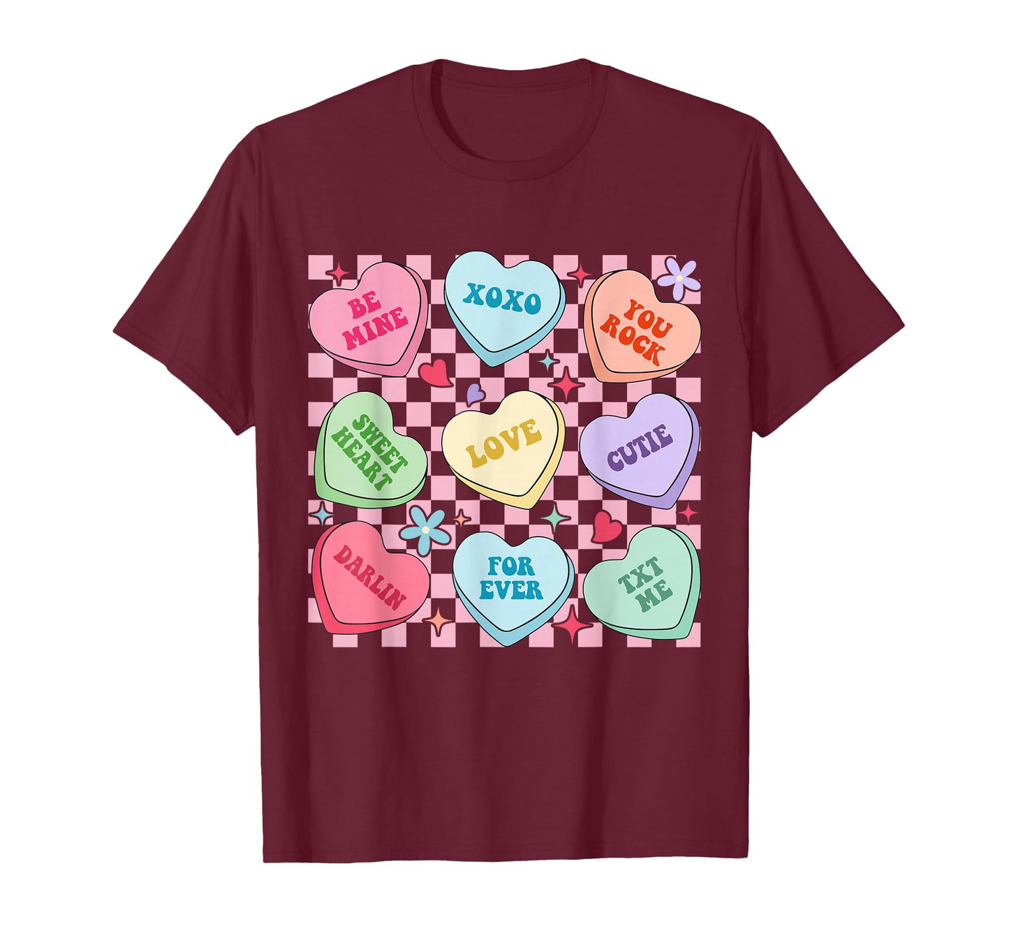 Candy Sweet Hearts Love Valentines Women Girls Kids T-Shirt