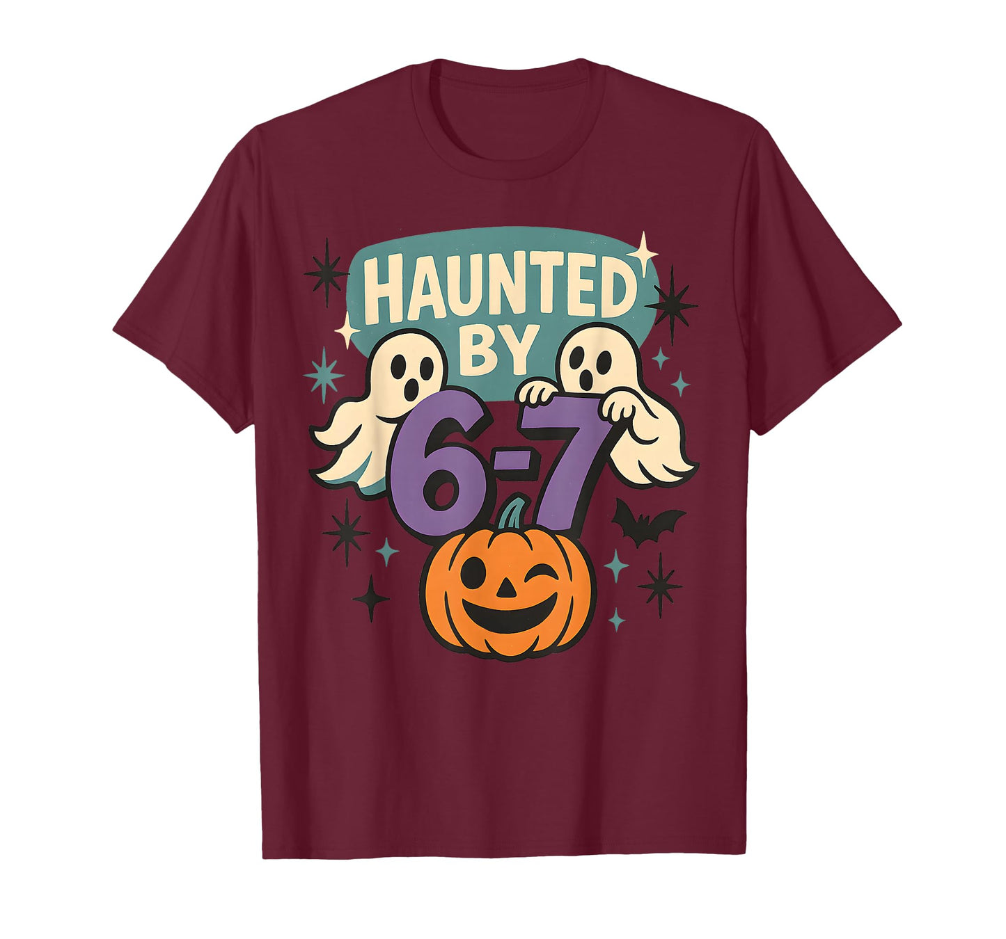 Haunted by 6-7 Retro Halloween 67 Ghost Pumpkin Funny Kids T-Shirt