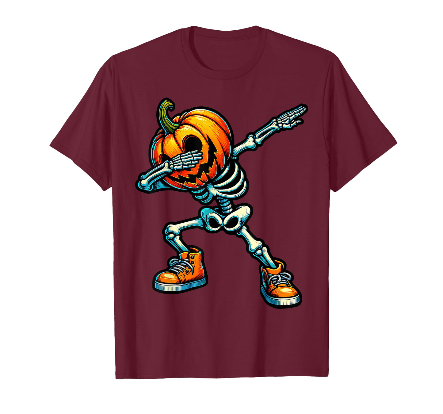 Dabbing Halloween Skeleton Boys Trick Treat Funny Pumpkin T-Shirt