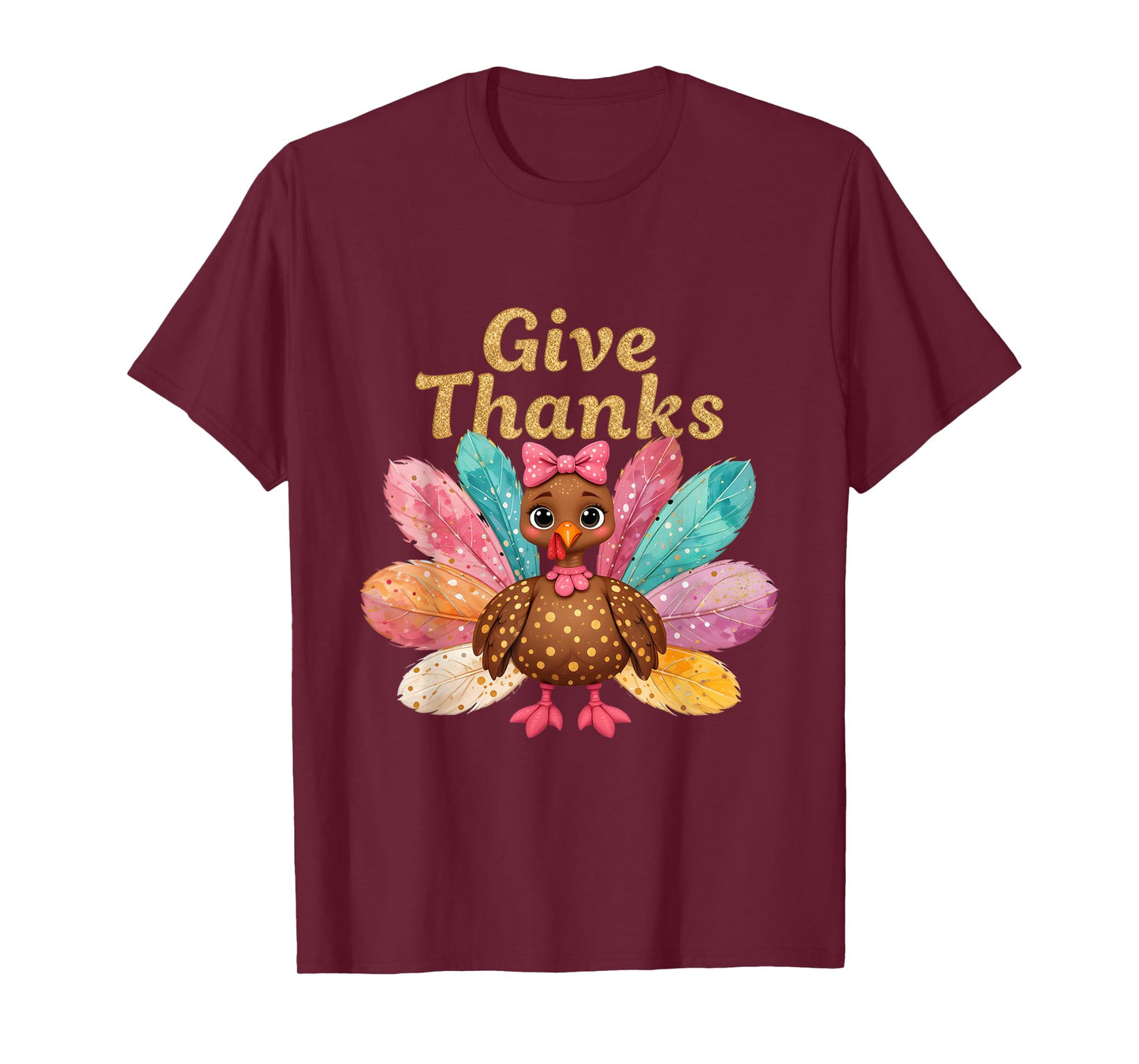 Denim Thankful Turkey Give Thanks Grandma Mama Mom T-Shirt