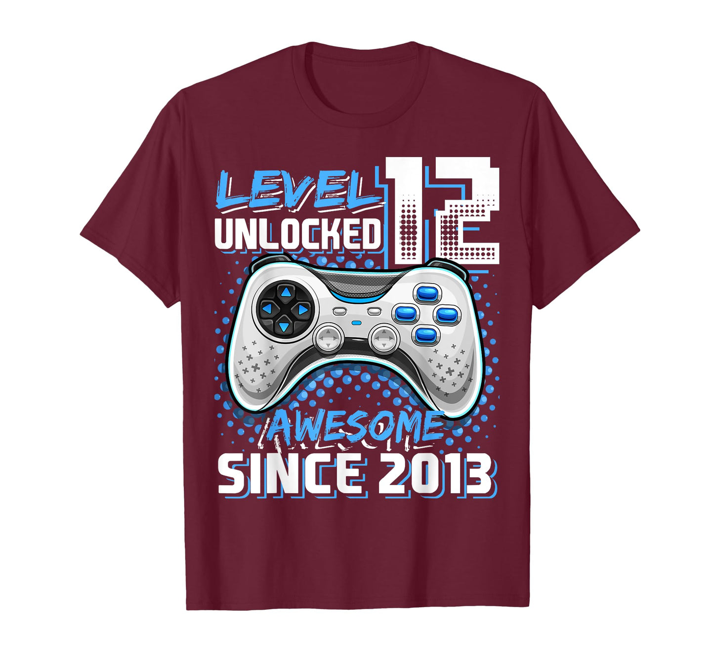 12th Birthday Boy Level 12 Gamer 12 Year Video Game Party T-Shirt