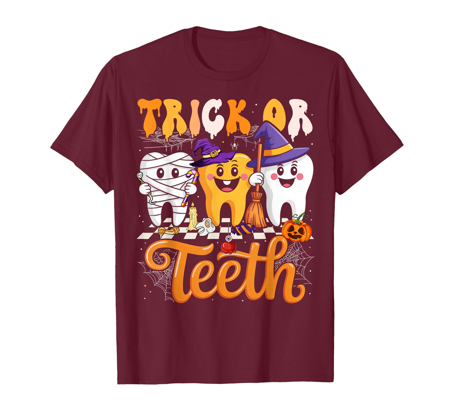 Trick Or Teeth Halloween Dental Crew Dentist Boys Girls Kids T-Shirt