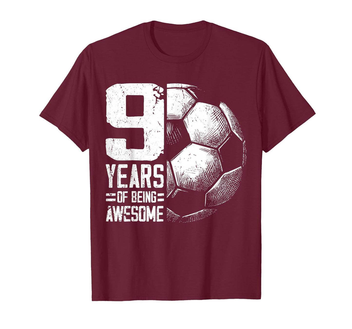 9th Birthday Boy Girl Soccer Player Football 9 Years Old T-Shirt
