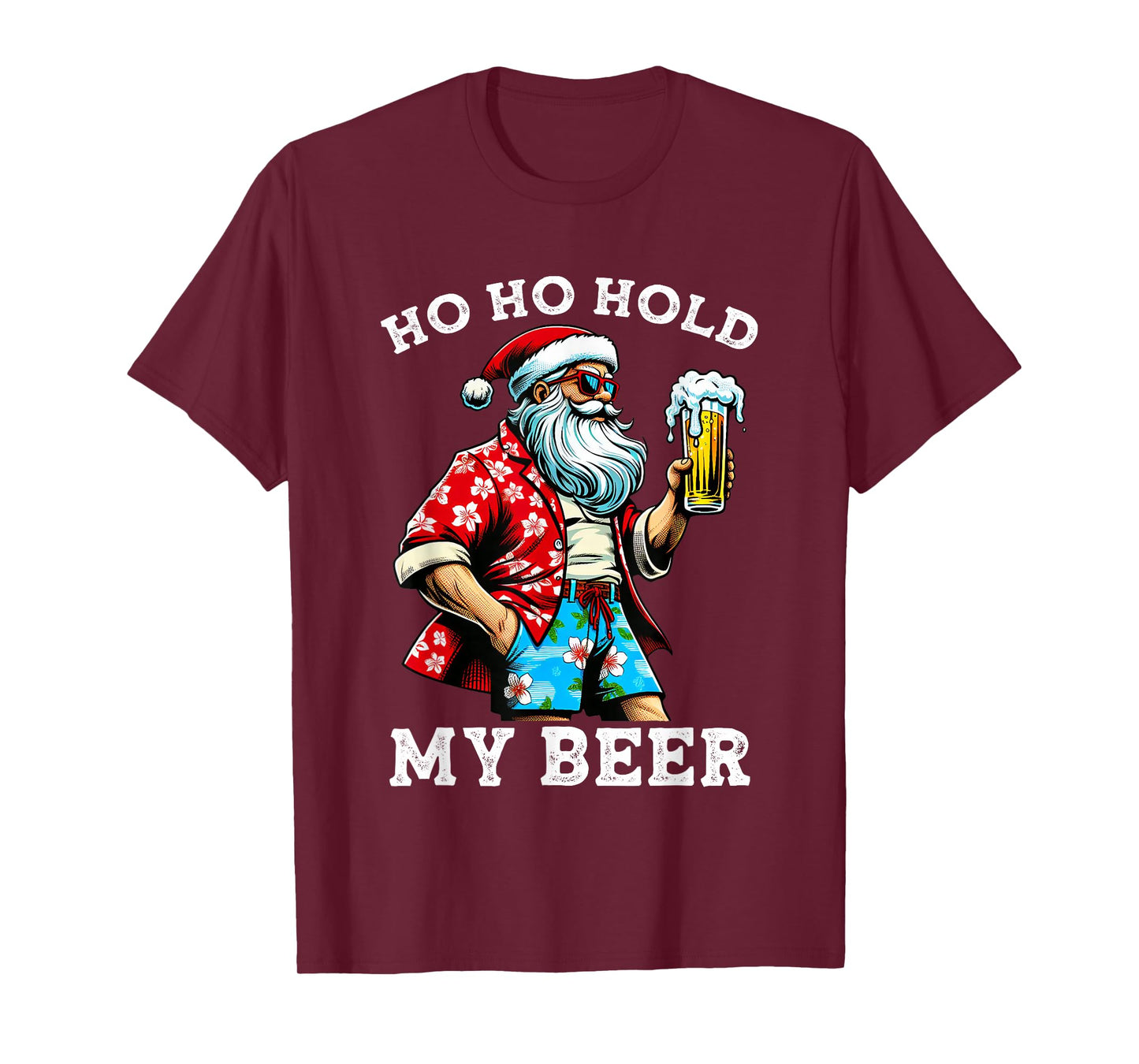 Funny Santa With Sunglasses And Beer Christmas in July T-Shirt
