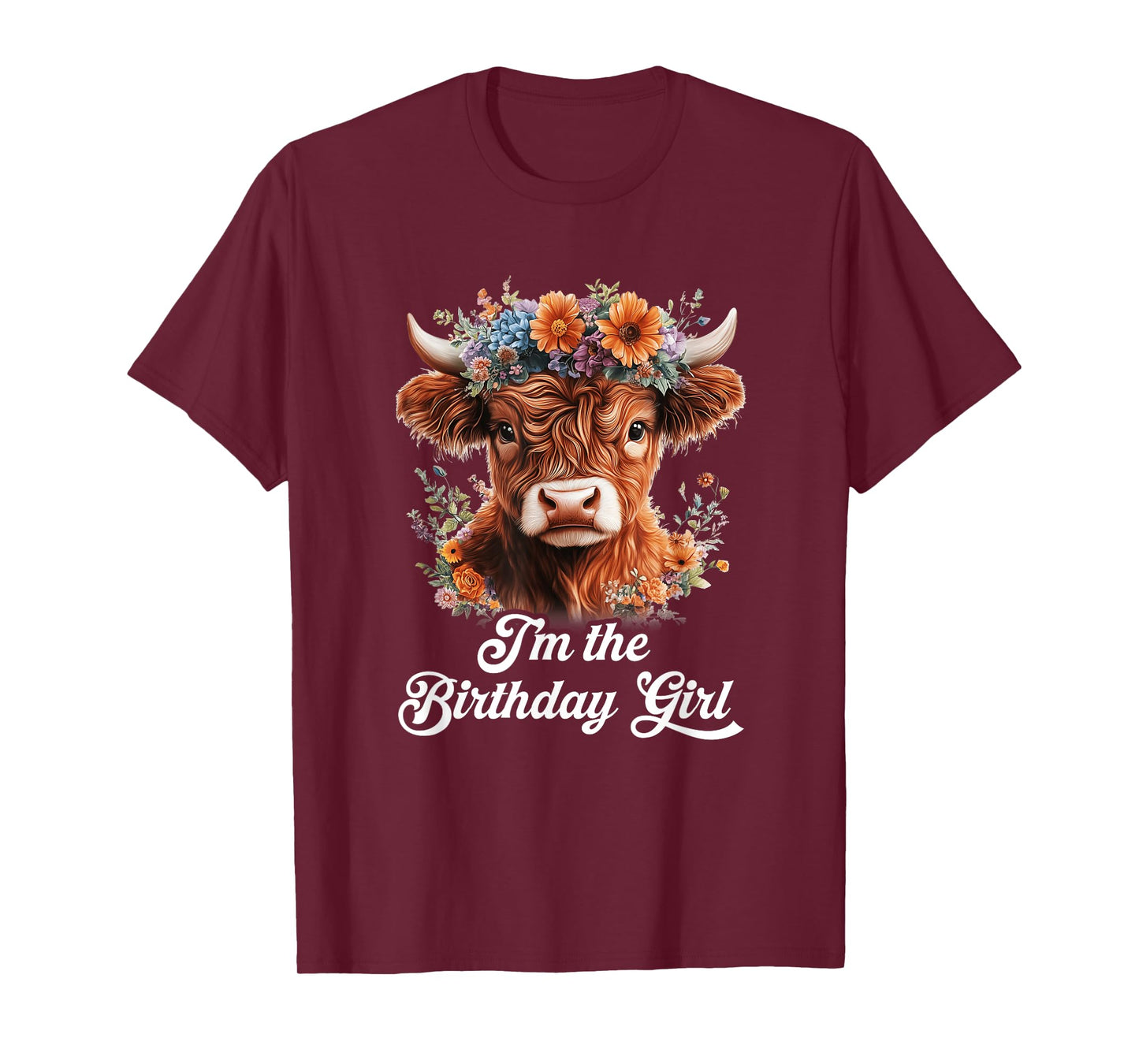 I'm The Birthday Girl Highland Cow 1St Birthday Party T-Shirt