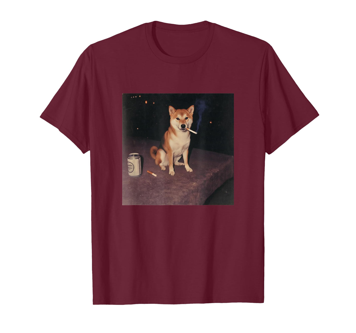 Funny Smoking Shiba Inu Dog Cigarette Beer Gen Z T-Shirt