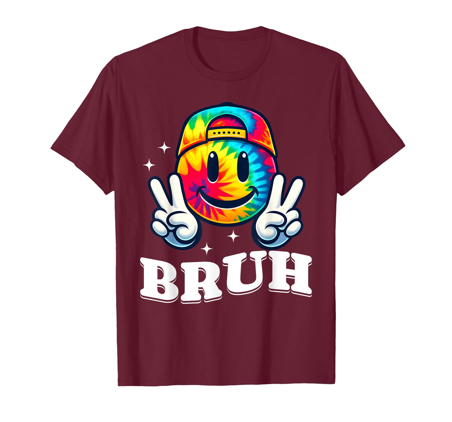 Peace Bruh For Girls Kids Boys Tie Dye Retro Groovy Birthday T-Shirt