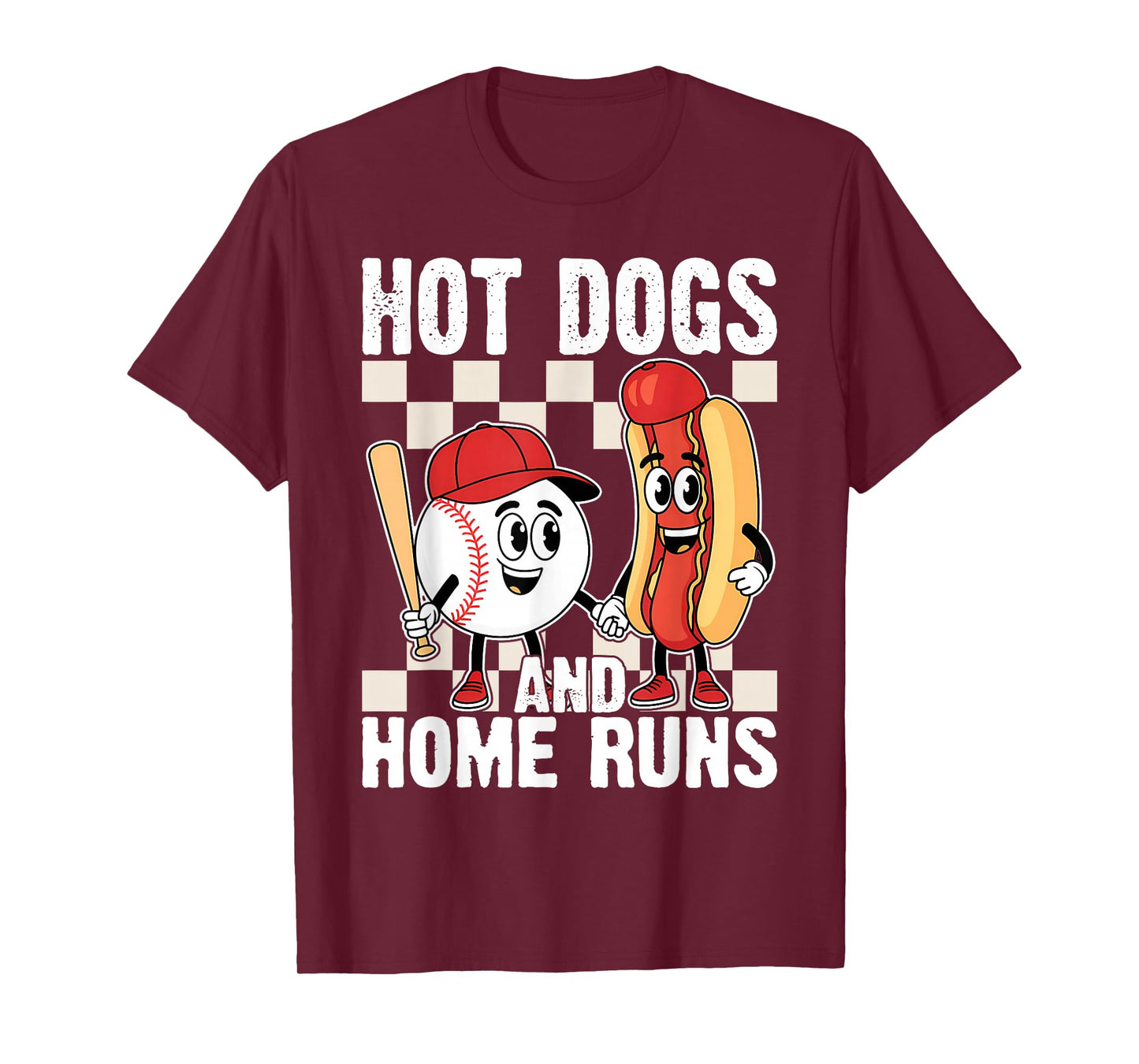 Hot Dogs and Home Runs Funny Vibes Baseball Game Lover T-Shirt