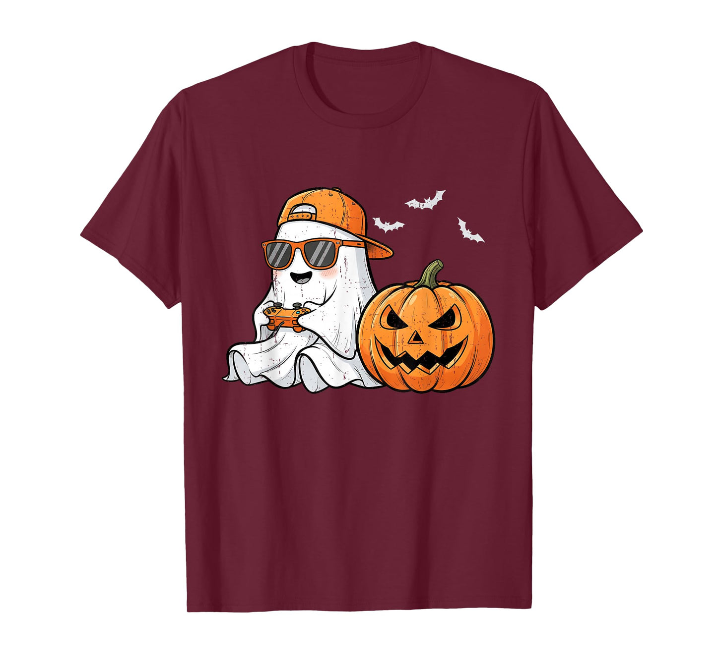 Cute Boo with Sunglasses Playing Game Funny Halloween Boys T-Shirt
