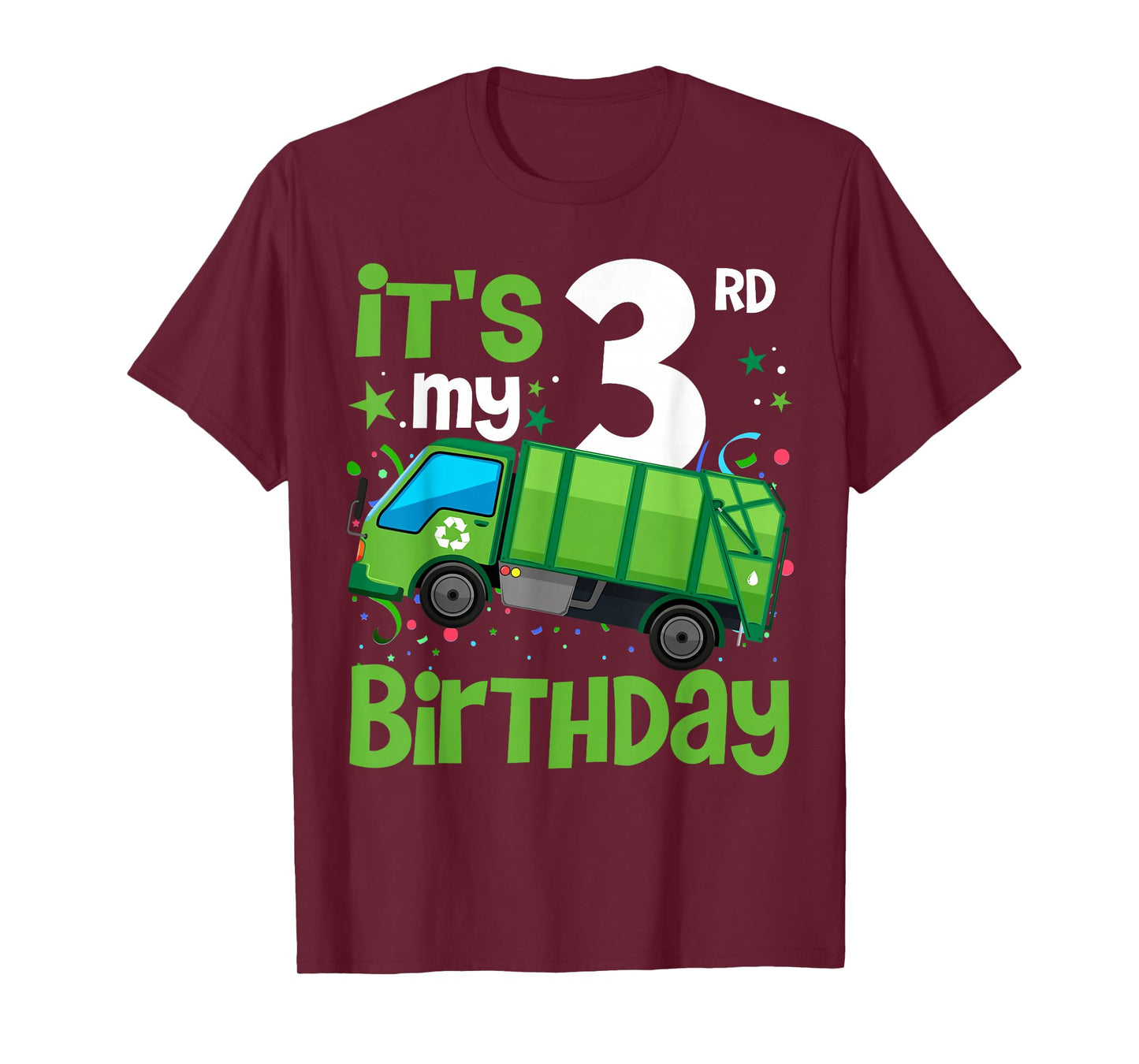 It's My 3rd Birthday Garbage Truck 3 Year Old Birthday Boy T-Shirt