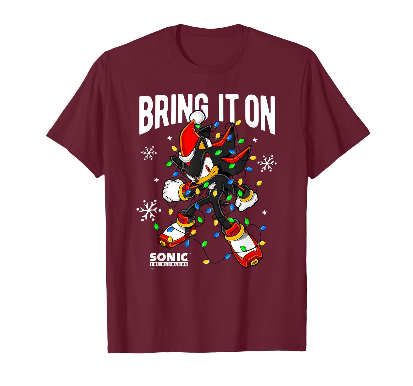 Sonic The Hedgehog Christmas Bring It On Shadow Xmas Lights T-Shirt