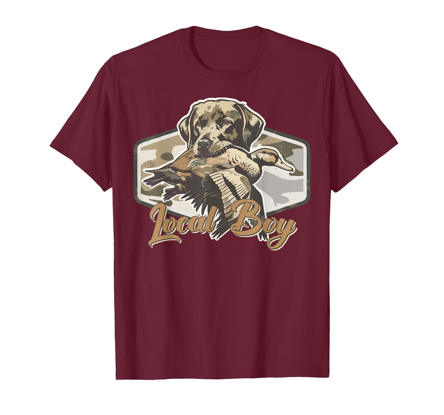 Local Boy Hunting Dog Camo Southern Country Pride Vintage T-Shirt