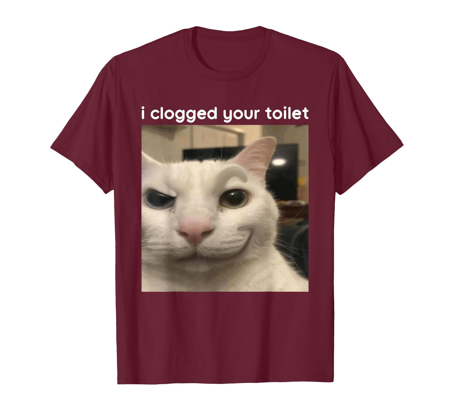 I Clogged Your Toilet Funny Silly Cat Meme Men Women T-Shirt