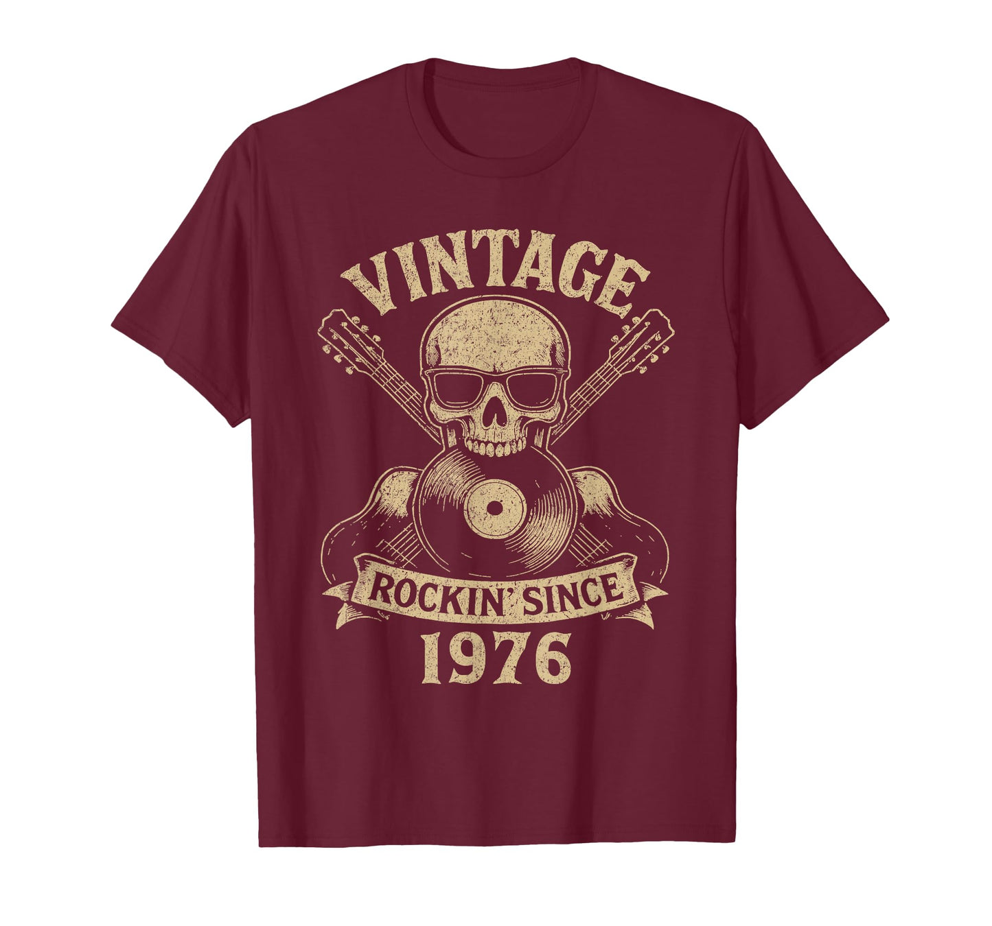 50th Birthday Rockin’ Since 1976 Vintage Rock Music Birthday T-Shirt
