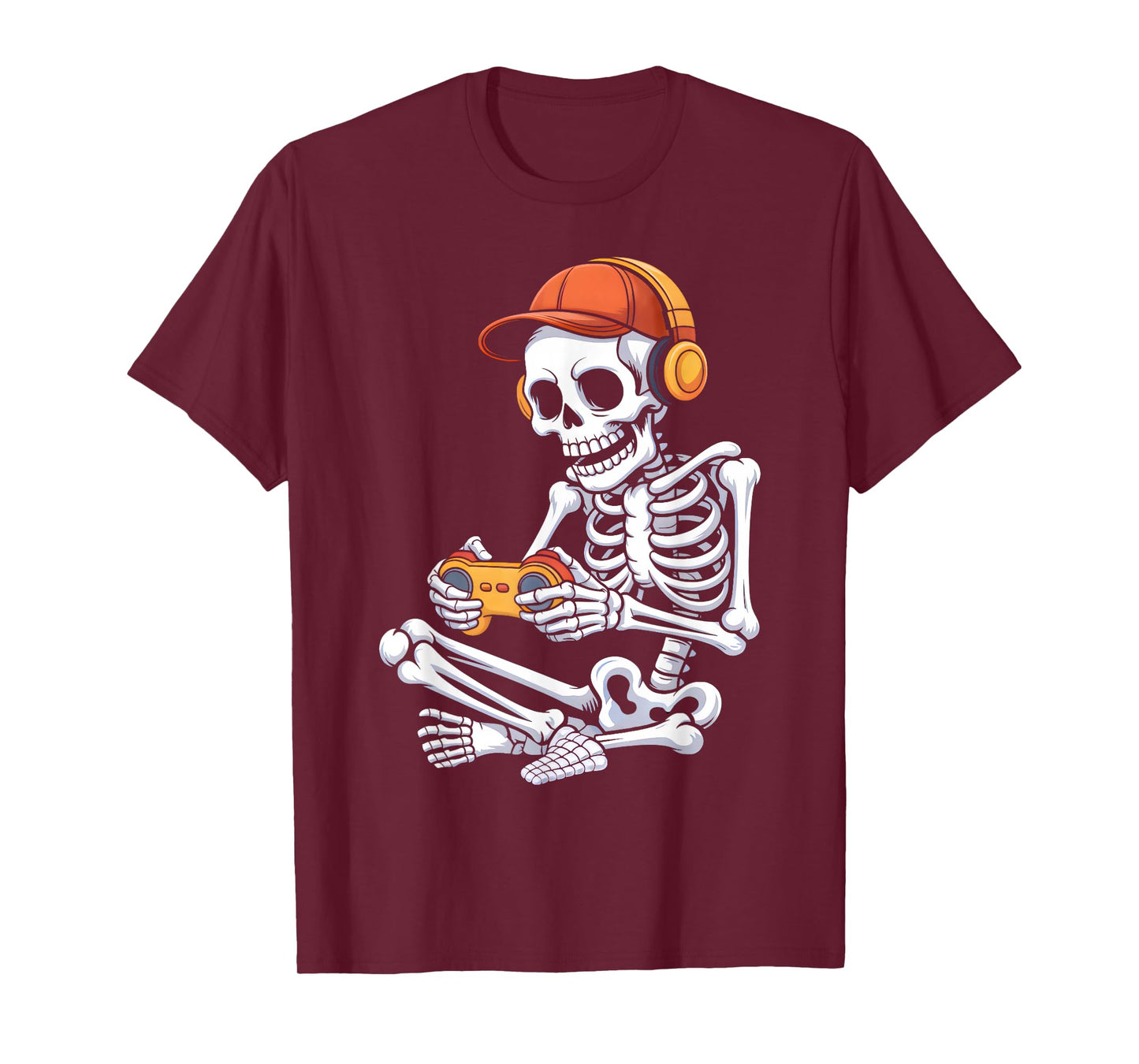 Halloween Skeleton Video Gaming Gamer Boys Men Teens Kids T-Shirt
