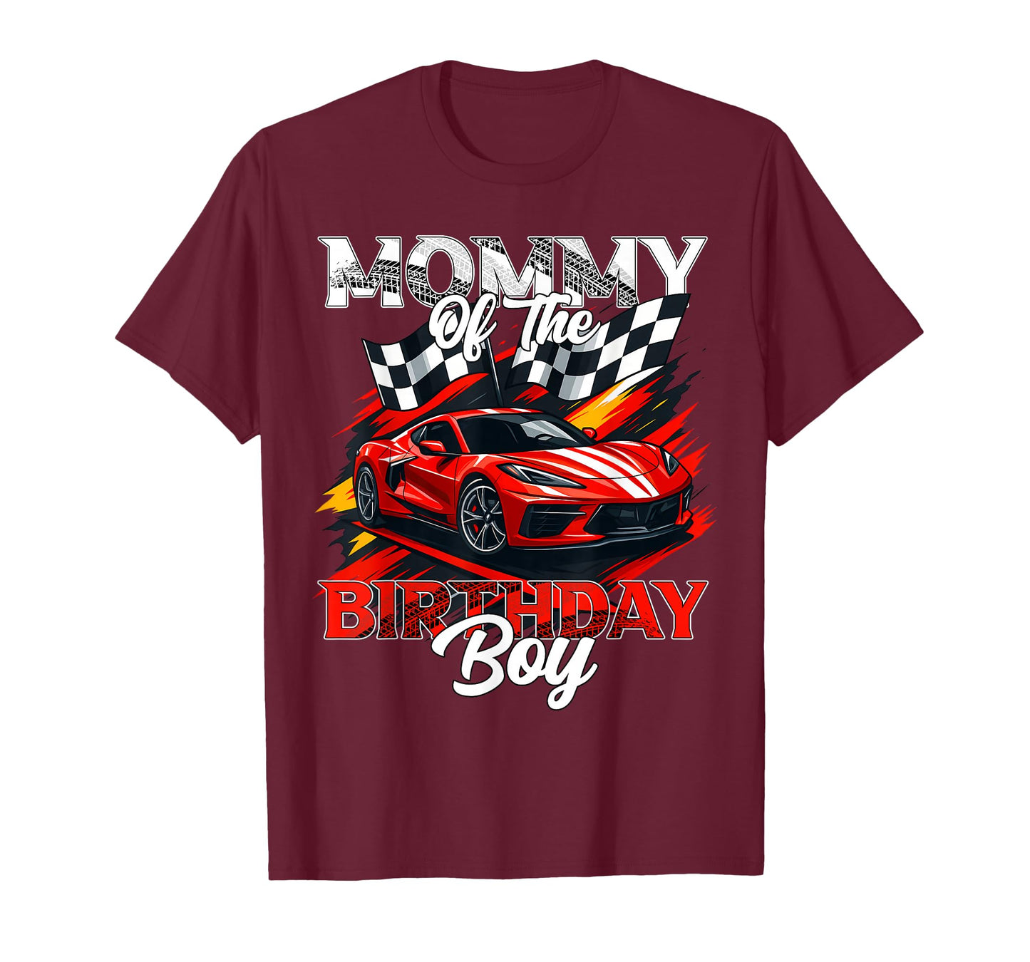 Race Car Mommy of The Birthday Boy Racing Family Pit Crew T-Shirt