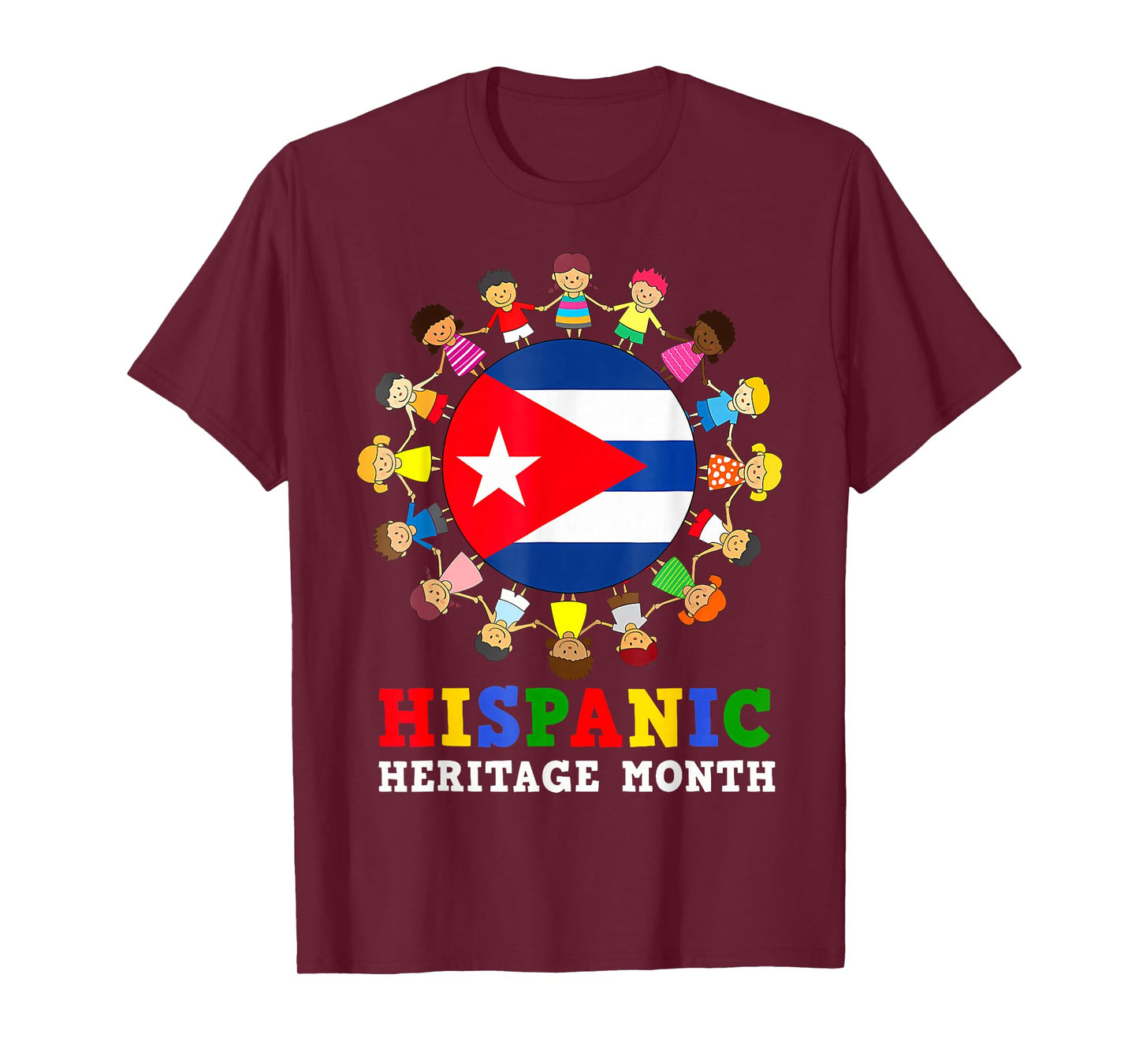 Cuban Flag Hispanic Heritage Cuba Boy Girl Kids T-Shirt