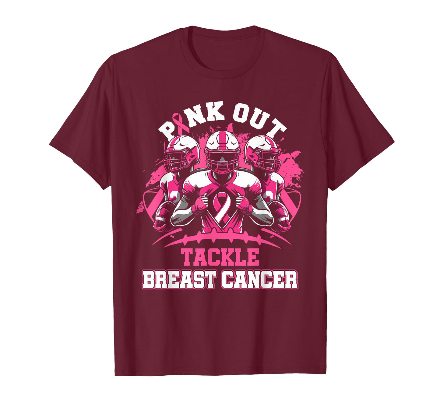 Pink Out Tackle Breast Cancer Awareness American Football T-Shirt