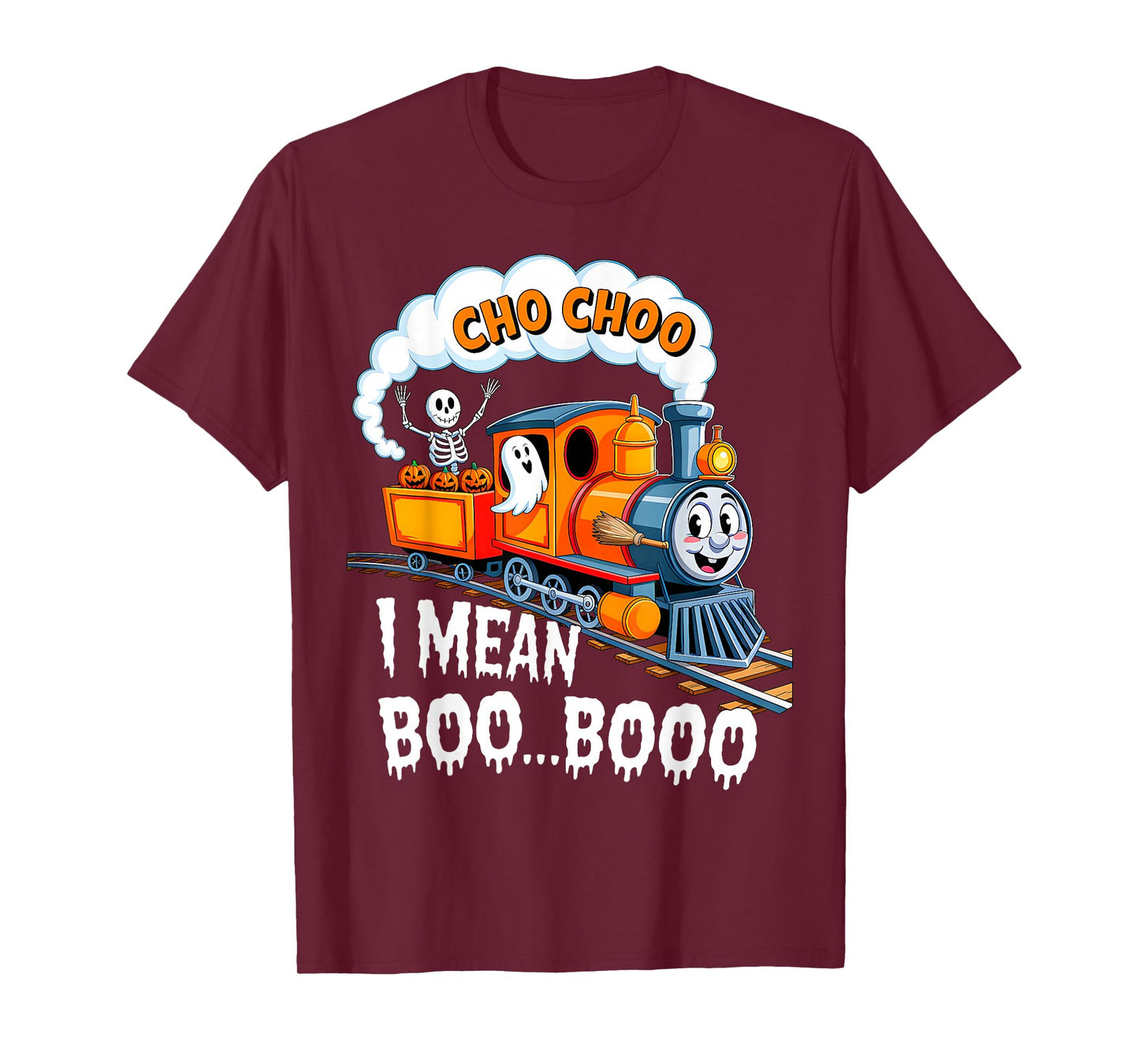 Halloween Train Choo I Mean Boo Ghost Pumpkin Toddler Kids T-Shirt