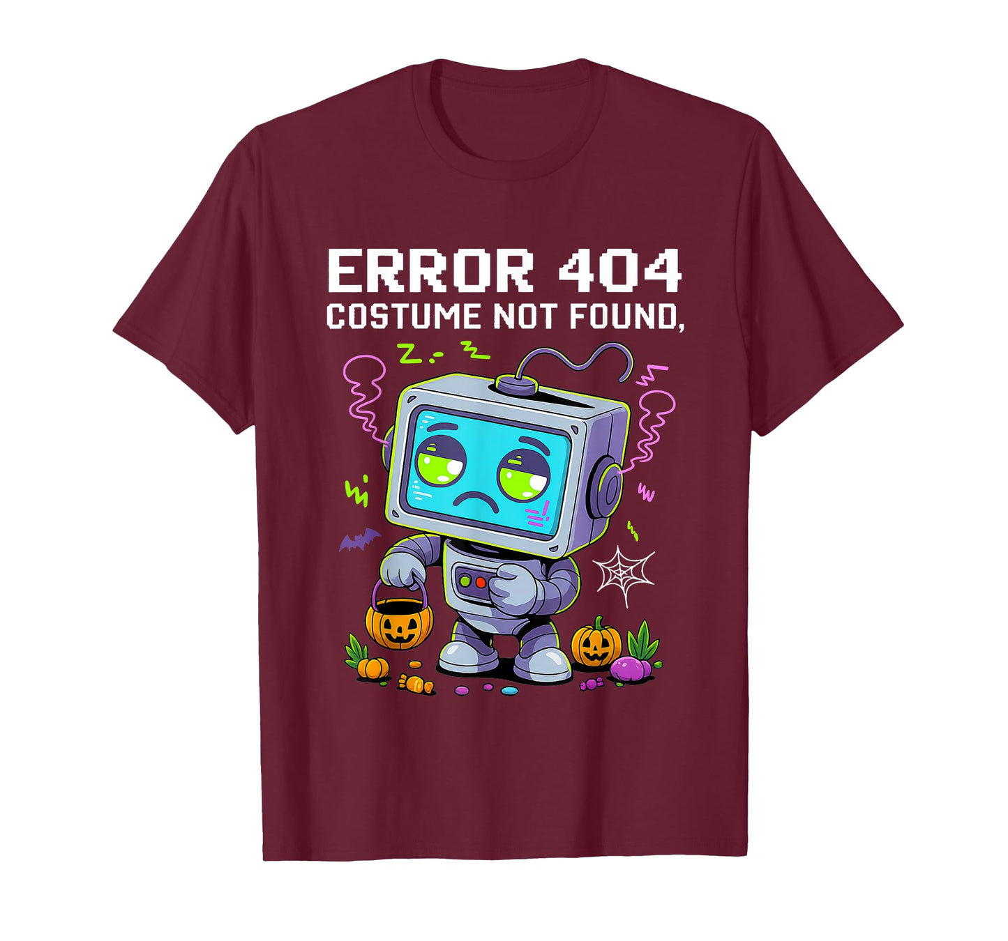 Error 404 Costume Not Found Funny Halloween Geek Matching T-Shirt