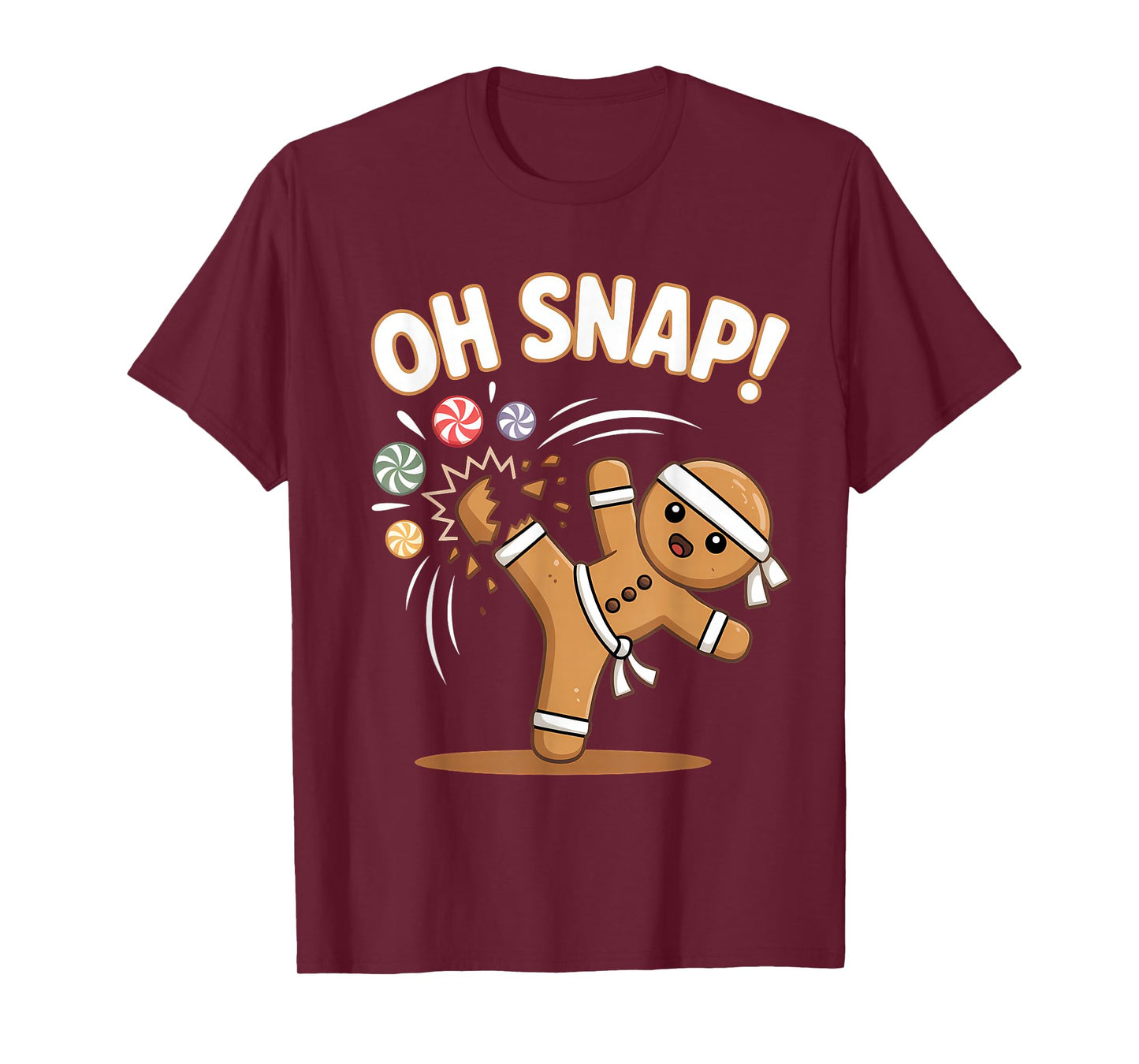 Oh Snap Gingerbread Karate Kick Fun T-Shirt