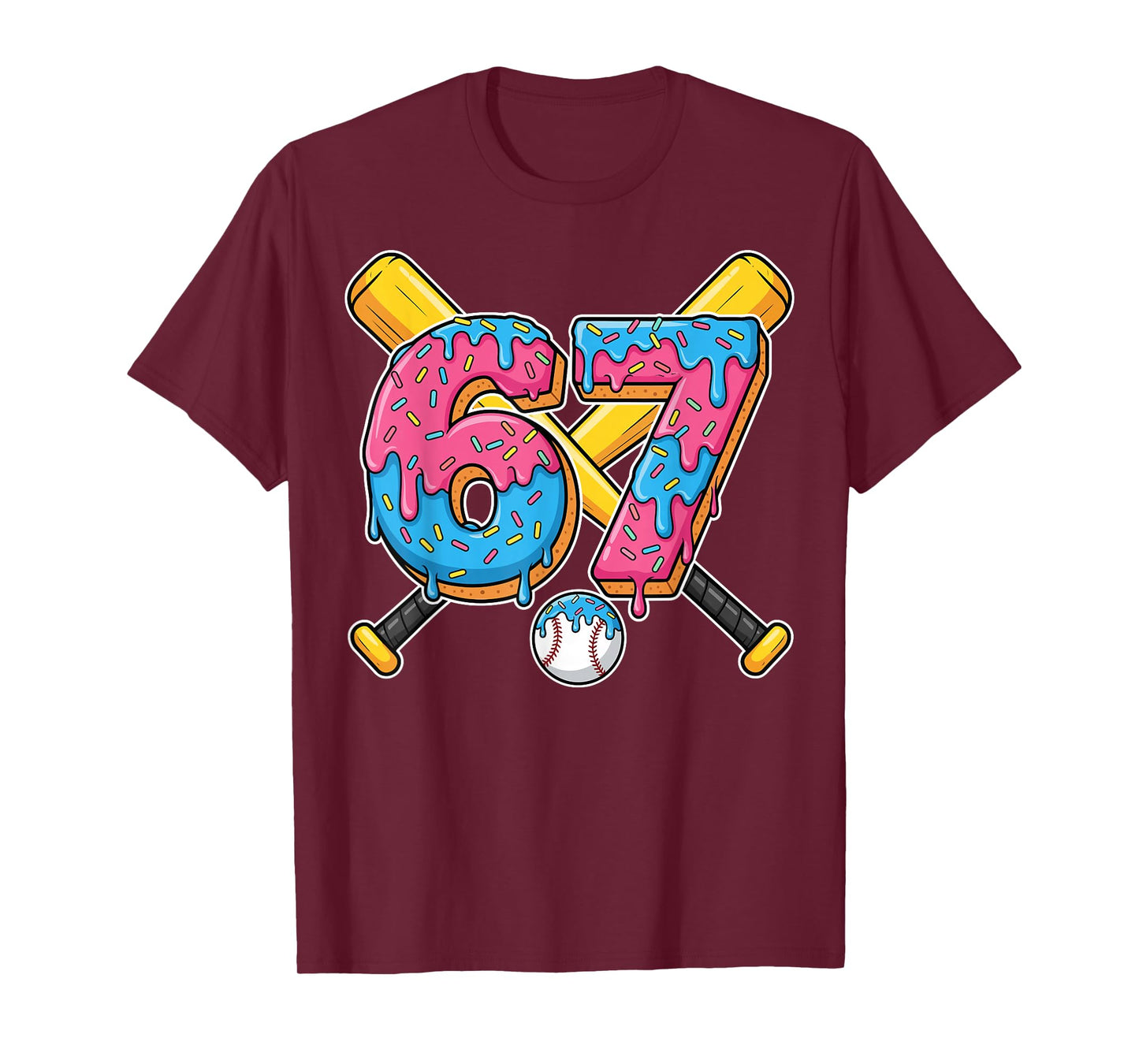 Baseball Drip Number 67 Player 67th Birthday Meme Gen Alpha T-Shirt