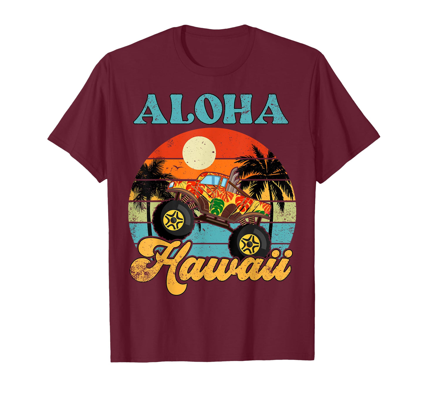 Boy Toddler Hawaiian-Shirt Aloha Hawaii Monster Truck Kids T-Shirt