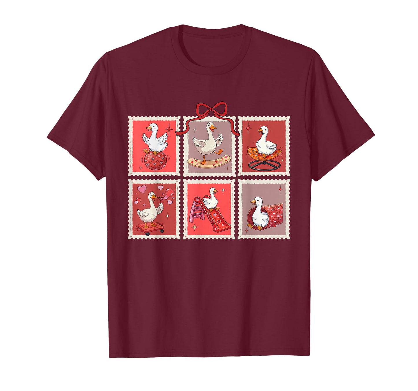 Stamp Valentines Occupational Therapy Silly Goose Therapist T-Shirt